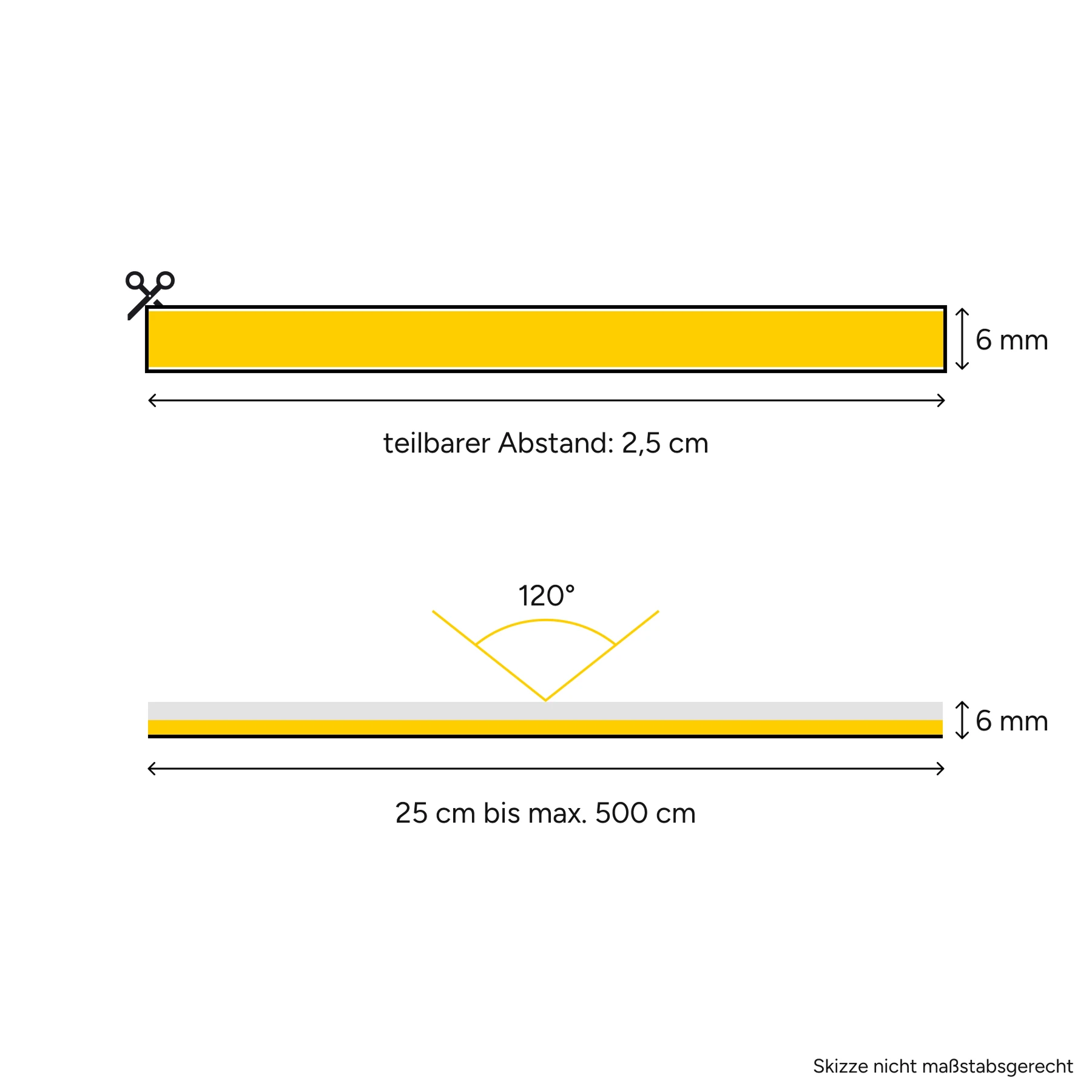 24V wasserfester LED Lichtschlauch - schmal – warmweiß – diffus – Neon-Effekt – IP67 6x6mm - 470 cm mit 1128 SMD LEDs - 1880 Lumen 28 Watt
