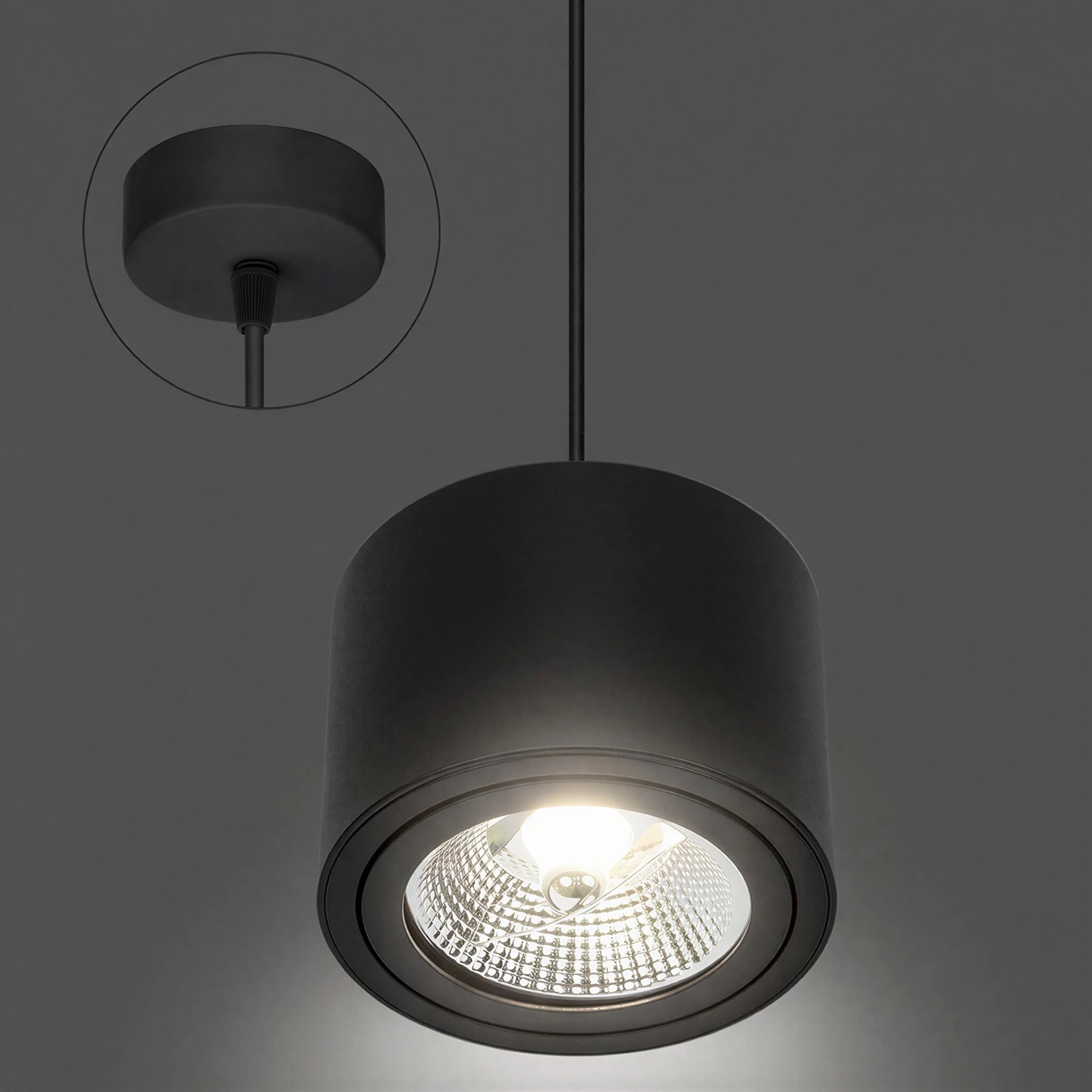 Pendelleuchte in schwarz - Lichtfarbe: individuell wählbar