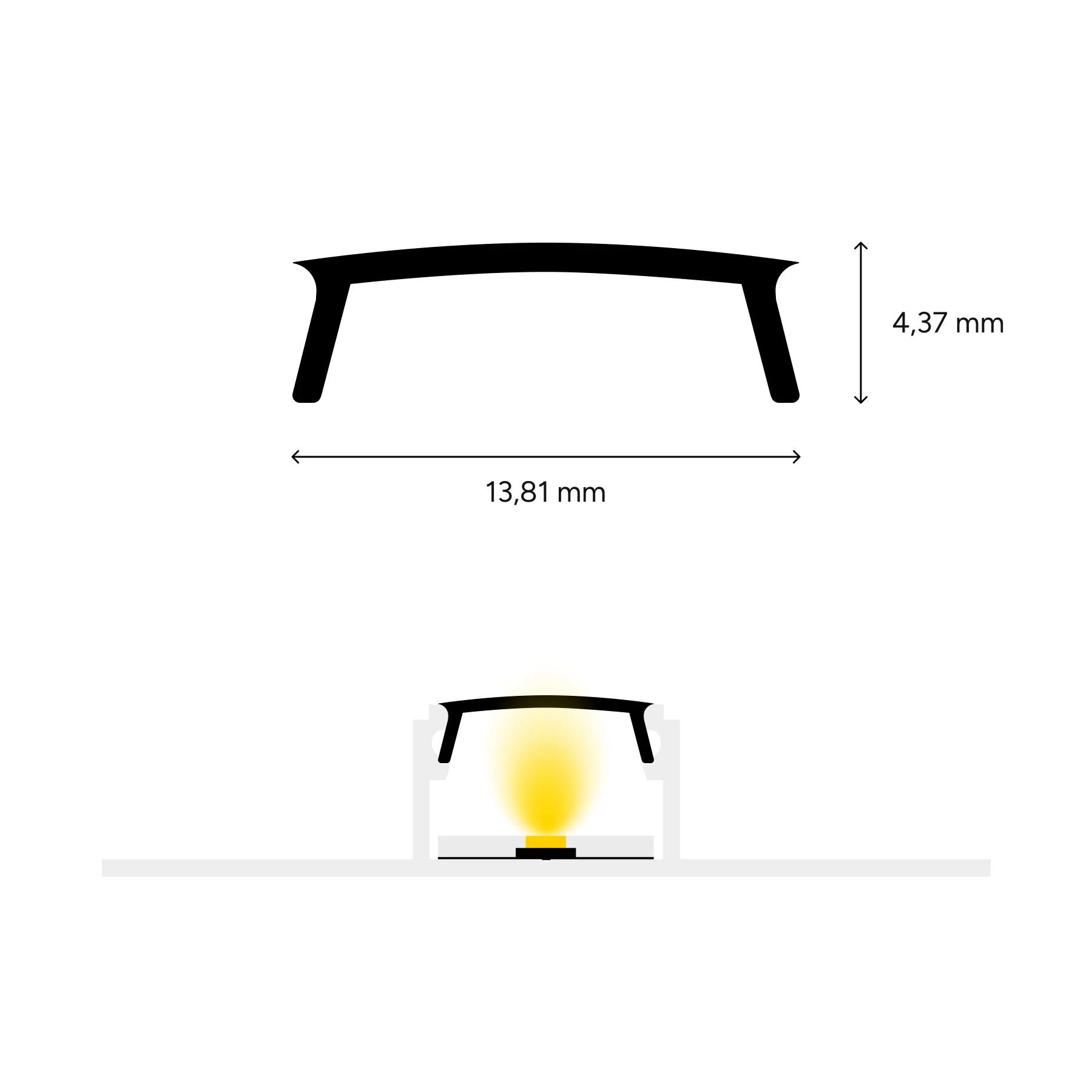 diffuse Abdeckung für LED Fliesenprofil - ideal, CC-12 - 100cm Länge