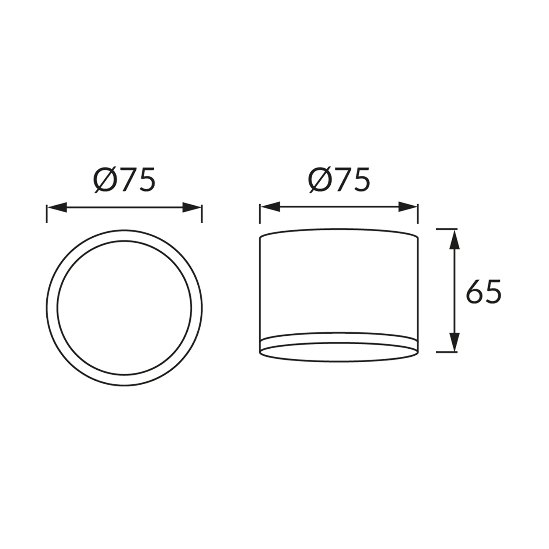 ROLEN LED - Aufbau Deckenspot in schwarz - Ø8cm - 3W - Lichtfarbe: neutralweiß