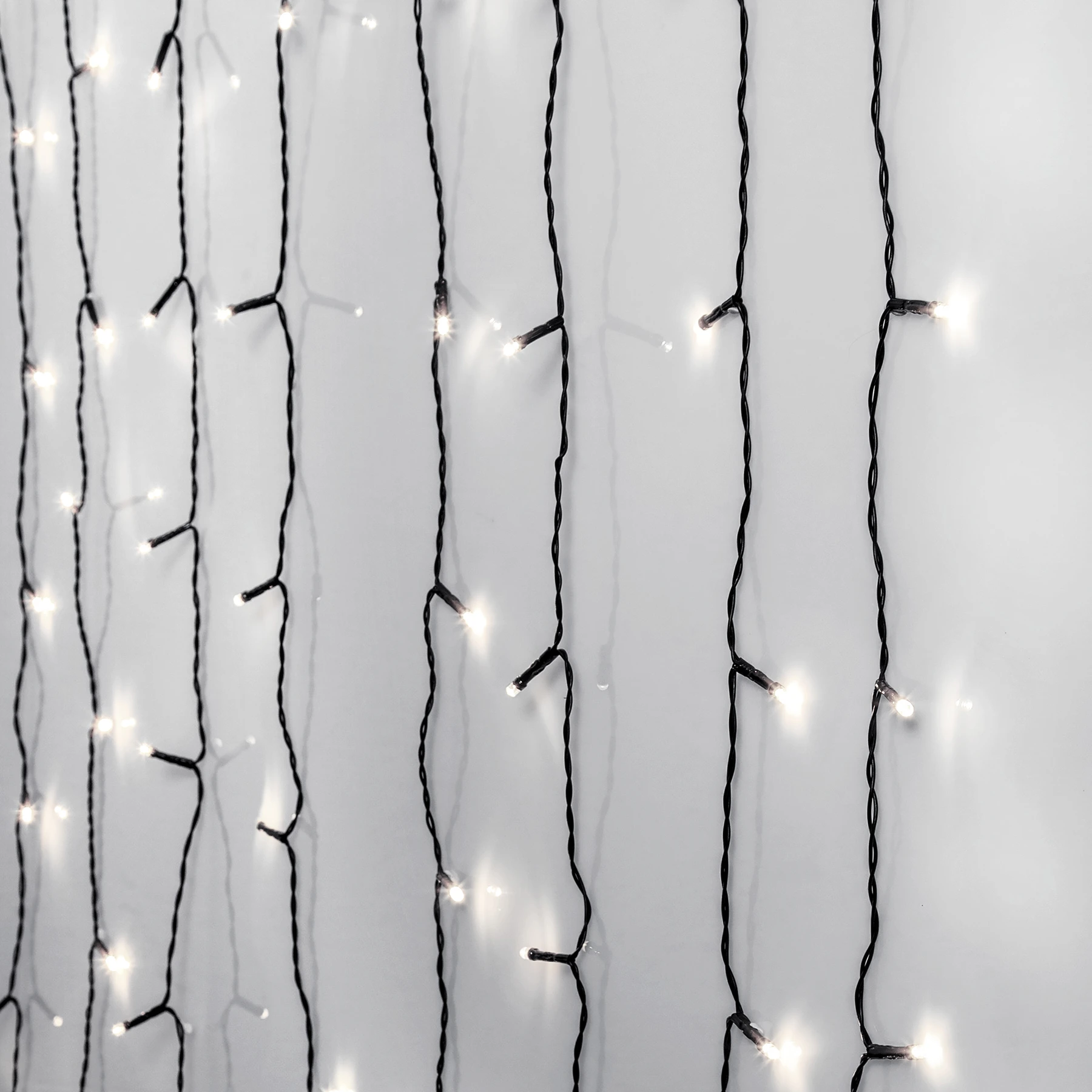 Crispy Ice White - Lichtervorhang für außen - 1,3 m - 80 LEDs - Netzbetrieb - Kaltweiß