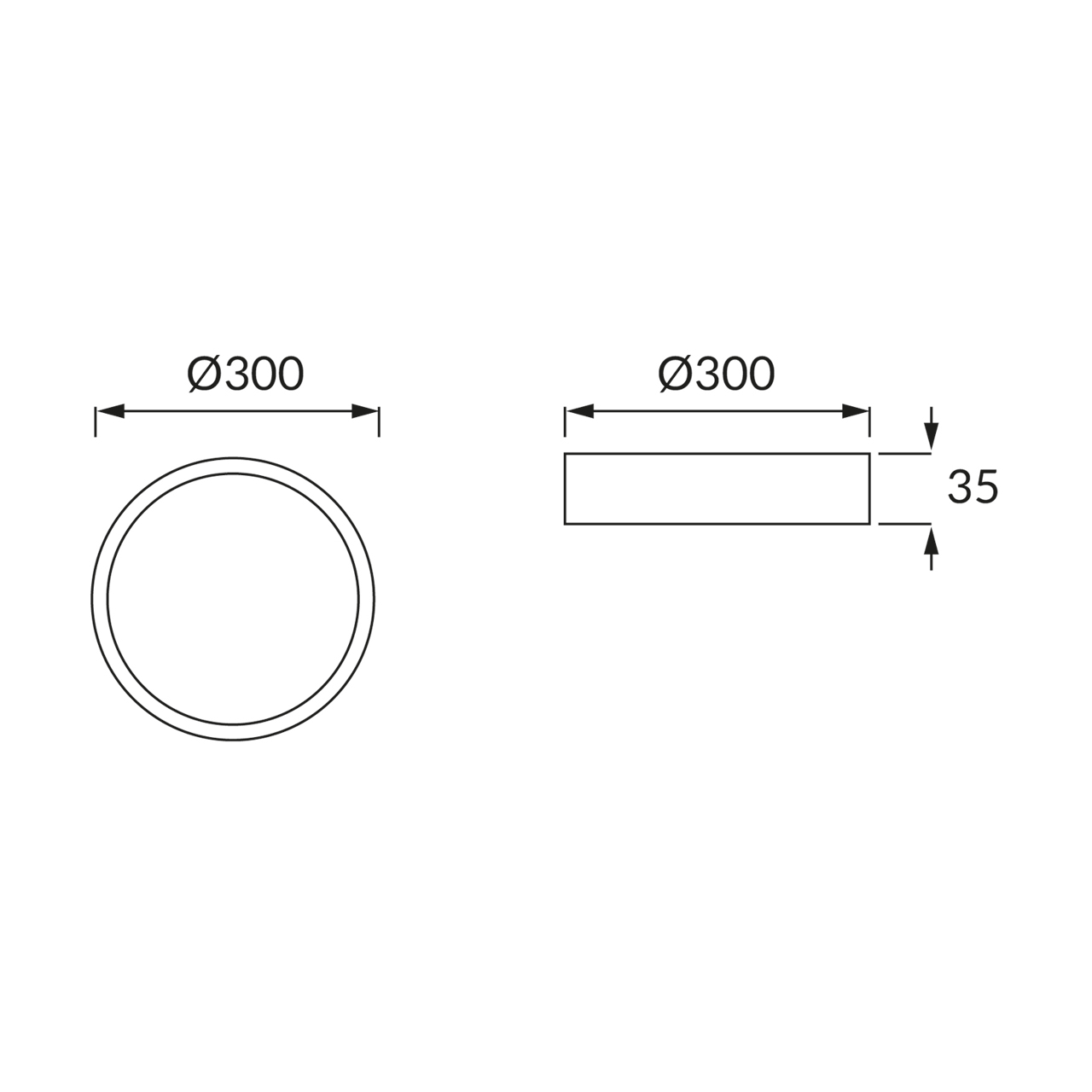 Decken Aufbauleuchte in mattchrom - Ø30cm - 24 W - Lichtfarbe: neutralweiß
