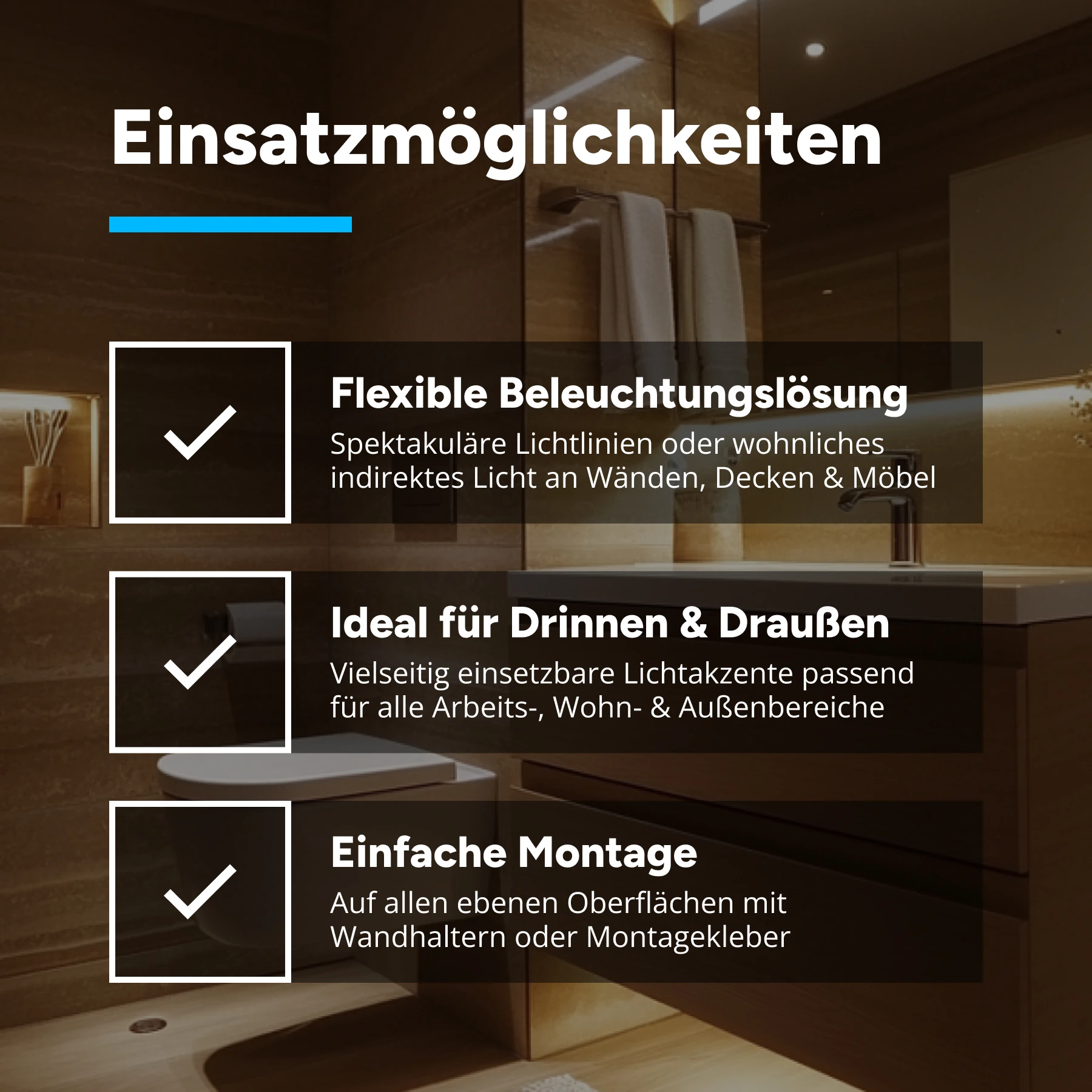 24V wasserfeste Aluminium COB LED Leiste - neutralweiß - diffuse Abdeckung - IP65 - 33cm - 144 LED Chips - 4 Watt - 360 Lumen - 100cm Eingangskabel mit offenen Enden - ohne Ausgangskabel (geschlossene Endkappe)