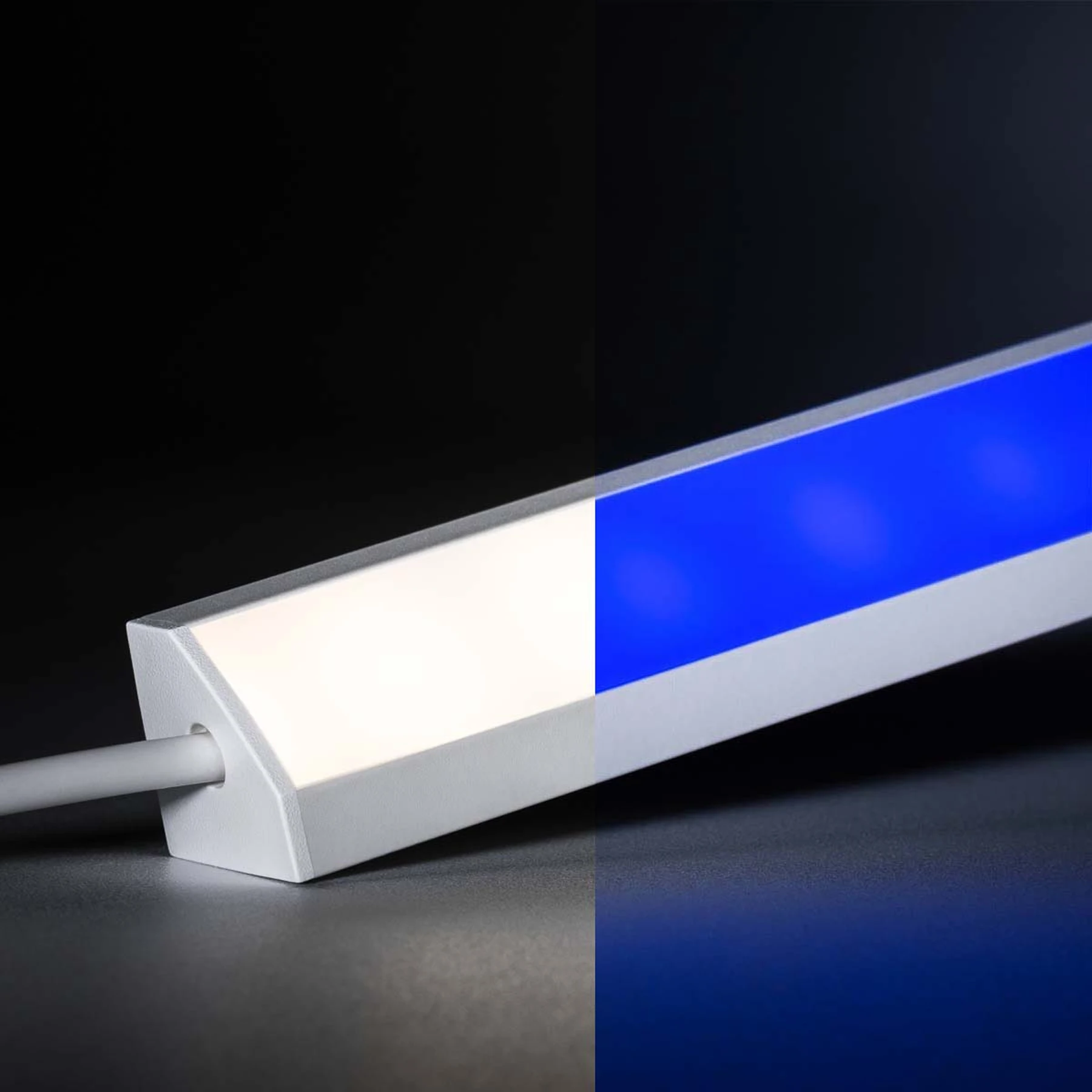24V White Line LED Eckleiste - RGBW (RGB + neutralweiß) - diffuse Abdeckung - 93cm - 54 LEDs - 13 Watt - 1080 Lumen - mit Ausgangskabel ( zum Anschluss einer weiteren LED- Leiste )