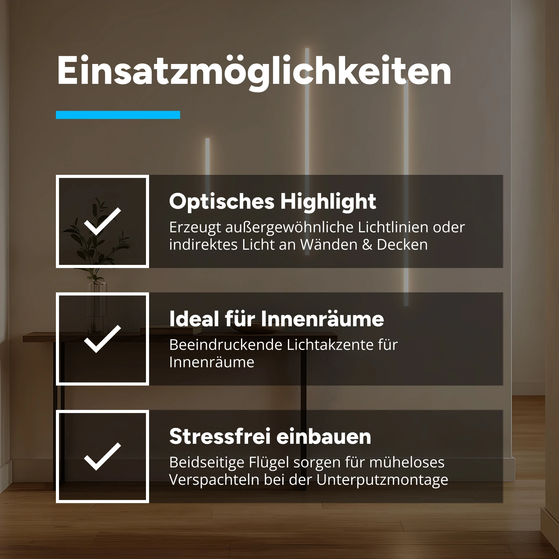 24V Aluminium Trockenbau High Power LED Leiste - warmweiß - diffuse Abdeckung - 36cm - 80 High Power LEDs - 6,4 Watt - 1047 Lumen