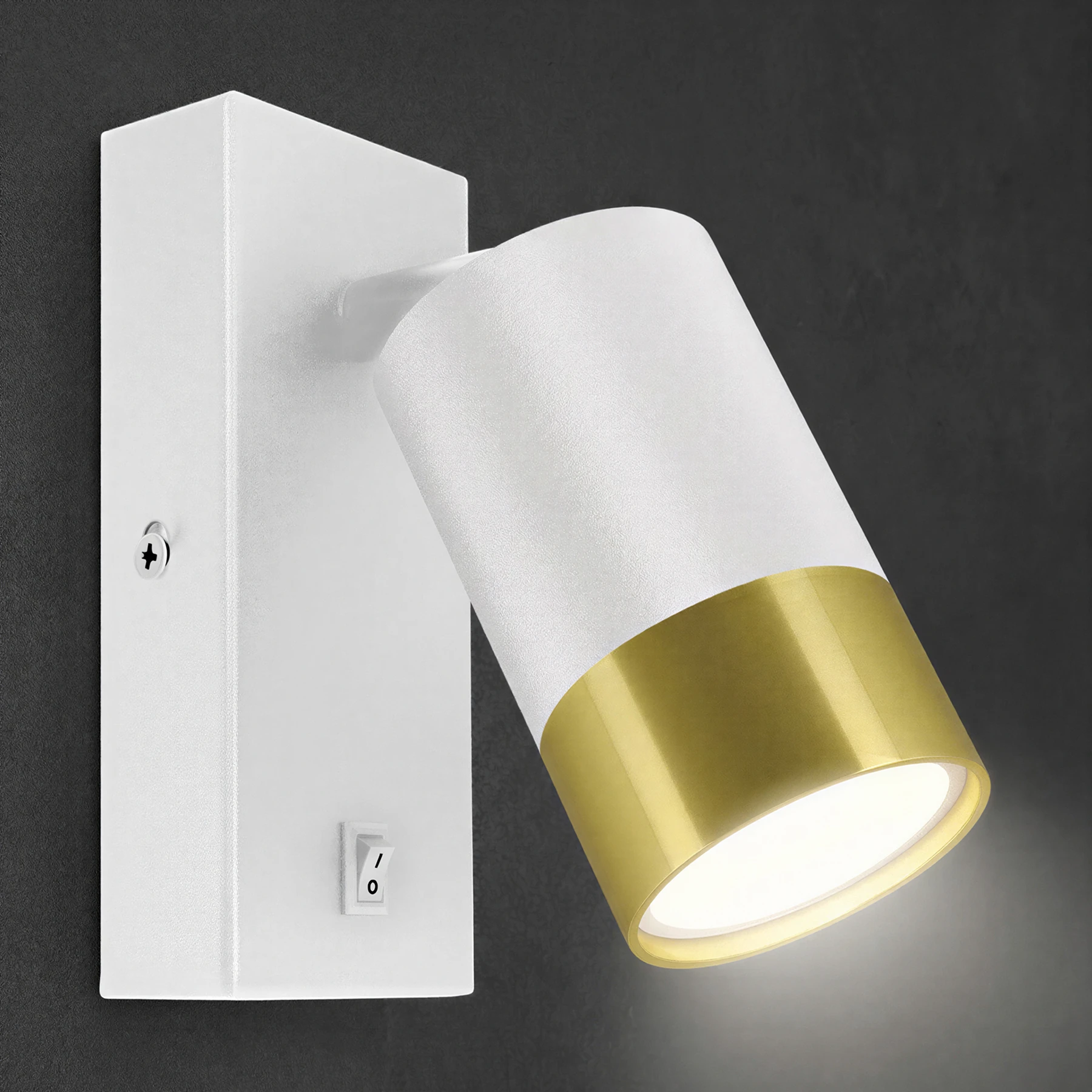 Wandleuchte indoor in weiß/gold - Lichtfarbe: individuell wählbar