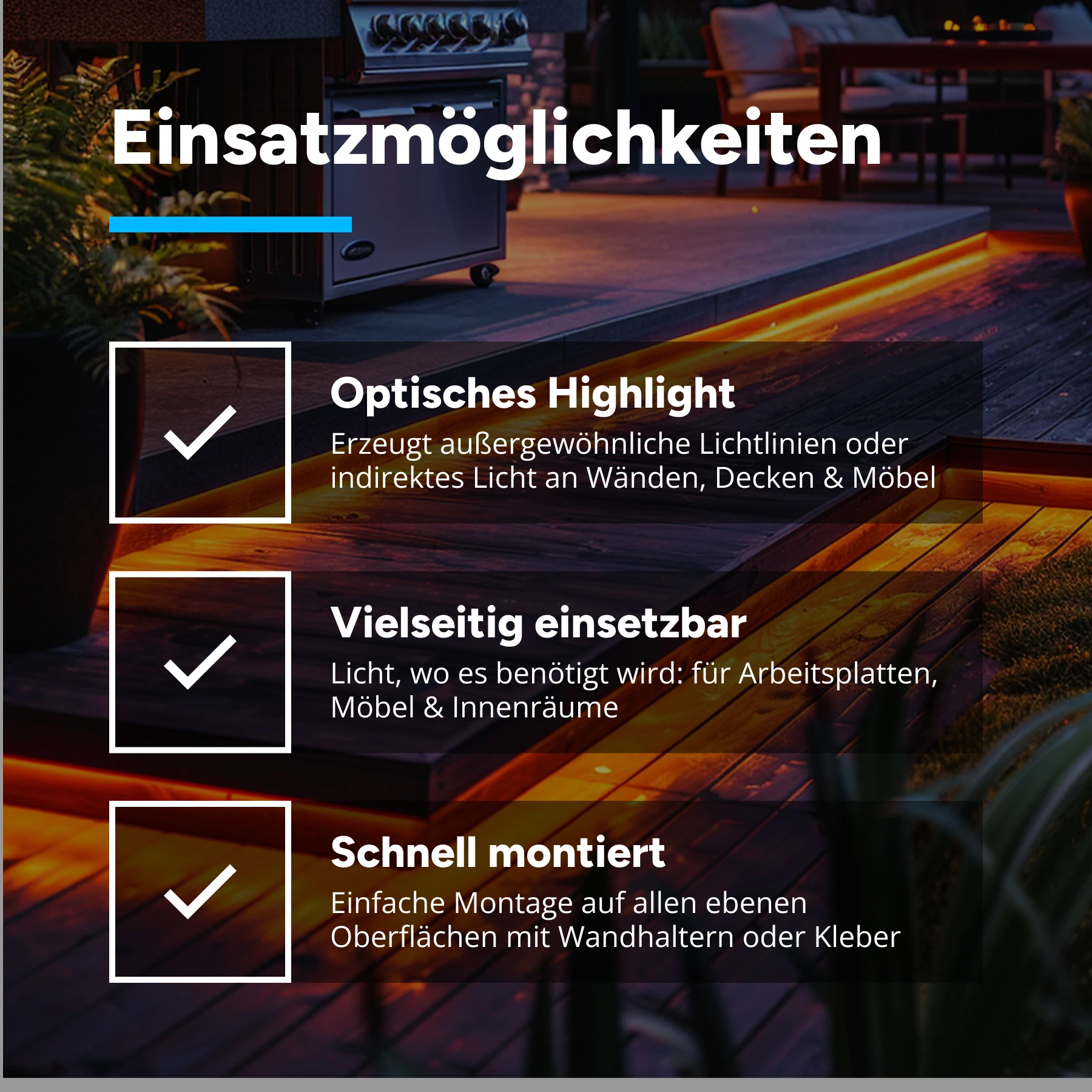 24V wasserfeste Aluminium LED Eck Leiste rund – RGB – diffus - IP65 - 23cm mit - 12 SMD LEDs - 3 Watt - 100 Lumen - 100cm Eingangskabel mit offenen Enden - ohne Ausgangskabel (geschlossene Endkappe)