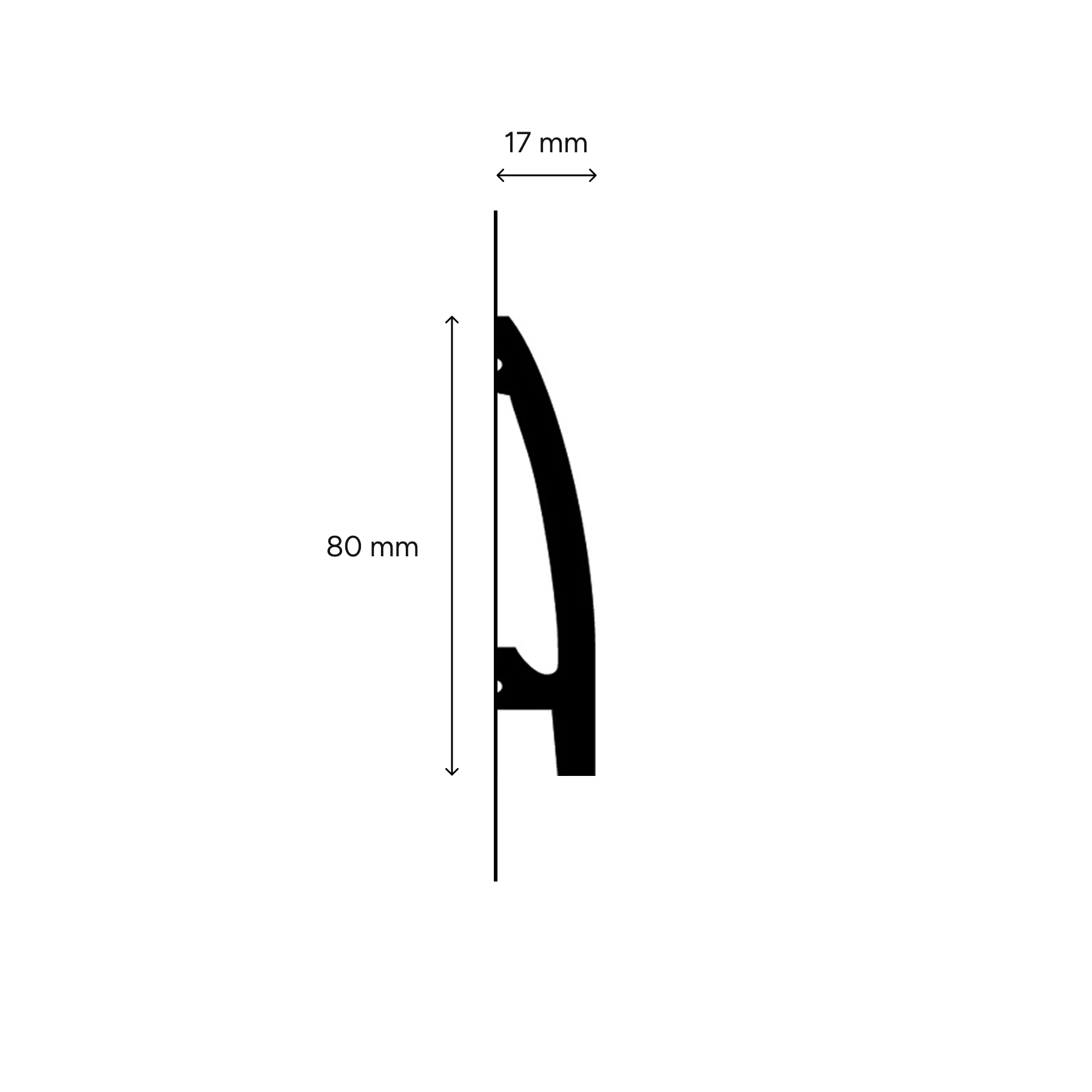 LED Stuckleiste - moderne flache Wandleiste - 1,7 x 8 x 200cm