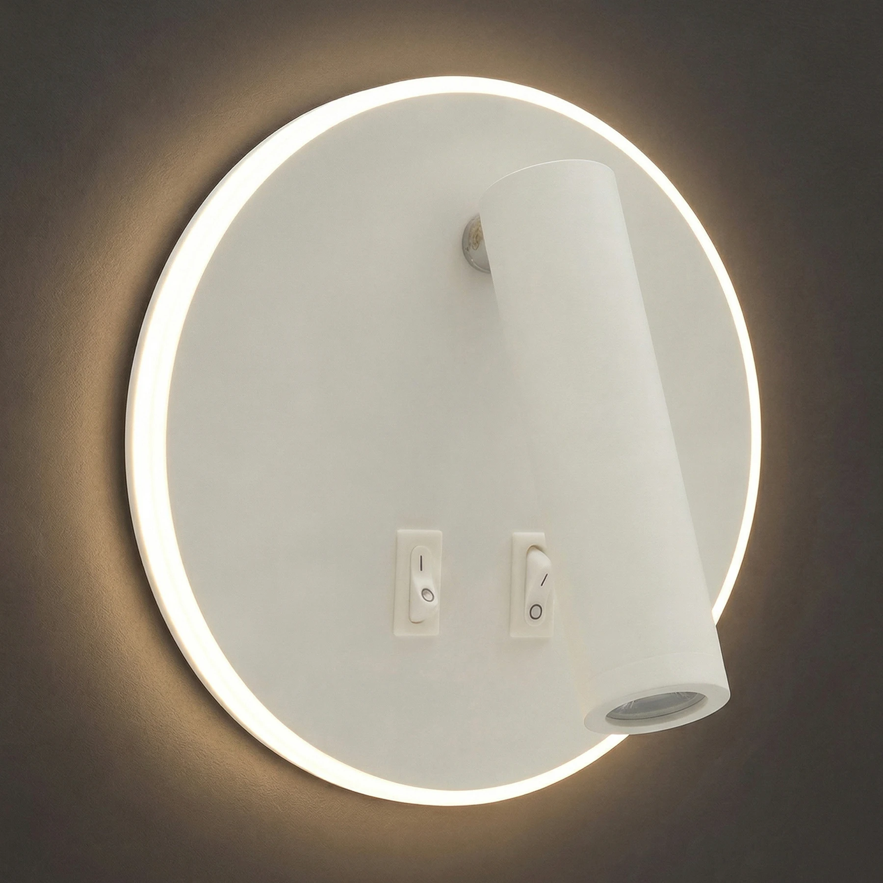 Wandleuchte indoor in weiß - 6 W + 3 W - Lichtfarbe: warmweiß/ neutralweiß