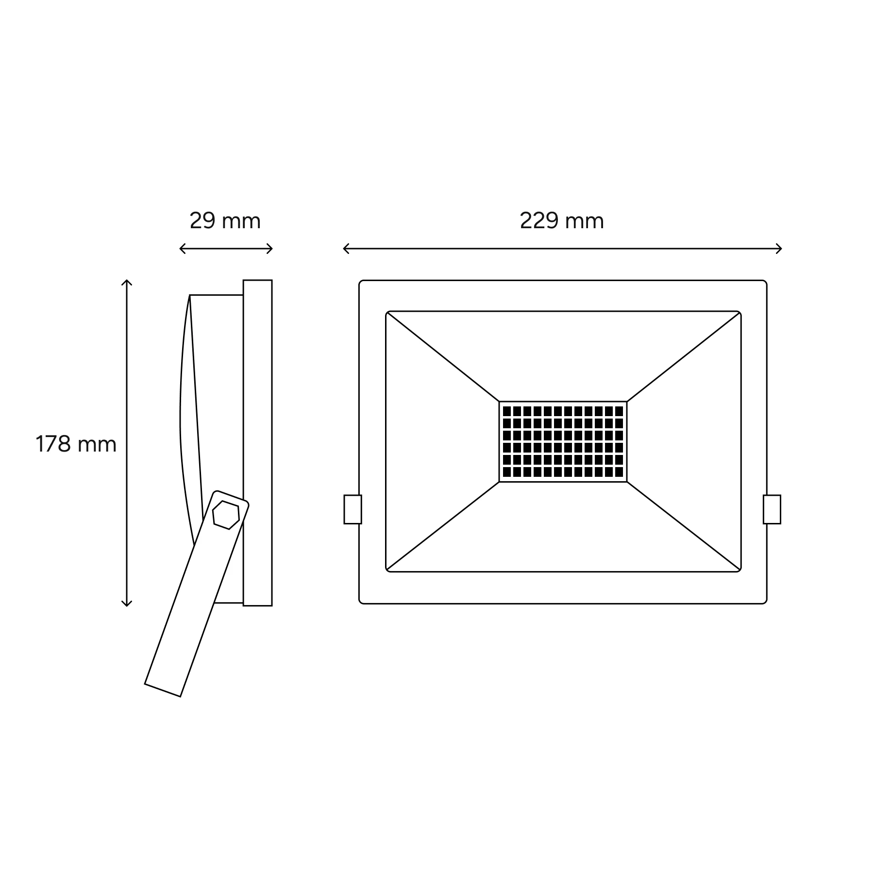 LED Strahler  - 22,9 x 17,8 x 2,9 cm - 50 W - Lichtfarbe: Neutralweiß