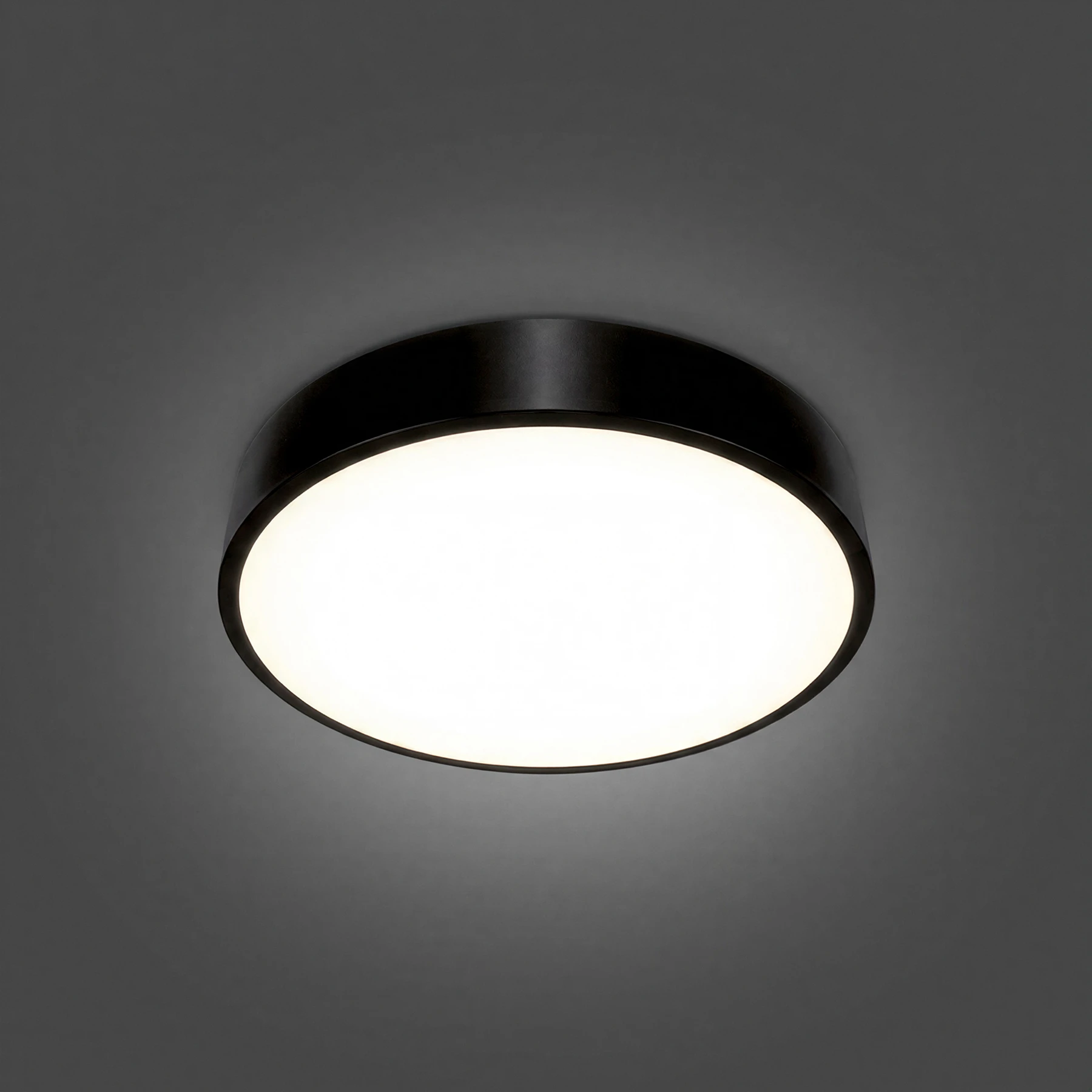 Decken Aufbauleuchte in schwarz - Ø30cm - 16 W - Lichtfarbe: neutralweiß