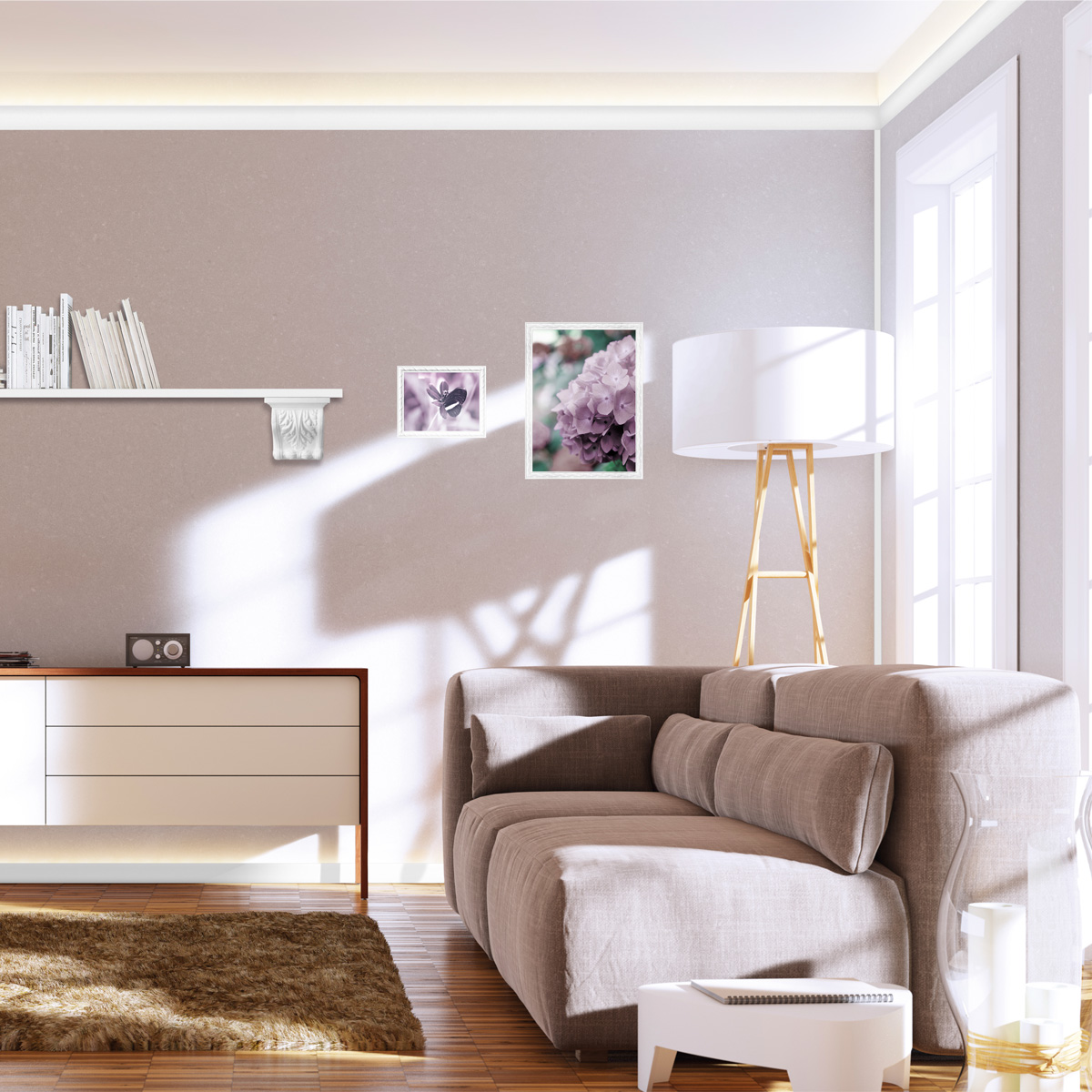 LED Stuckleiste - minimalistische Deckenleiste - 5 x 5 x 200cm