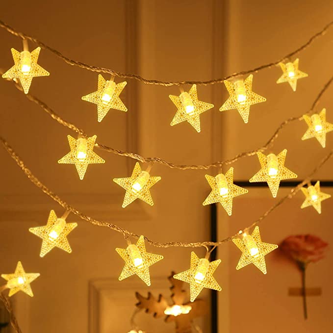 Deko Lichterkette für innen - 6 m - 40 LEDs - Batteriebetrieb - Lichtfarbe: Warmweiß