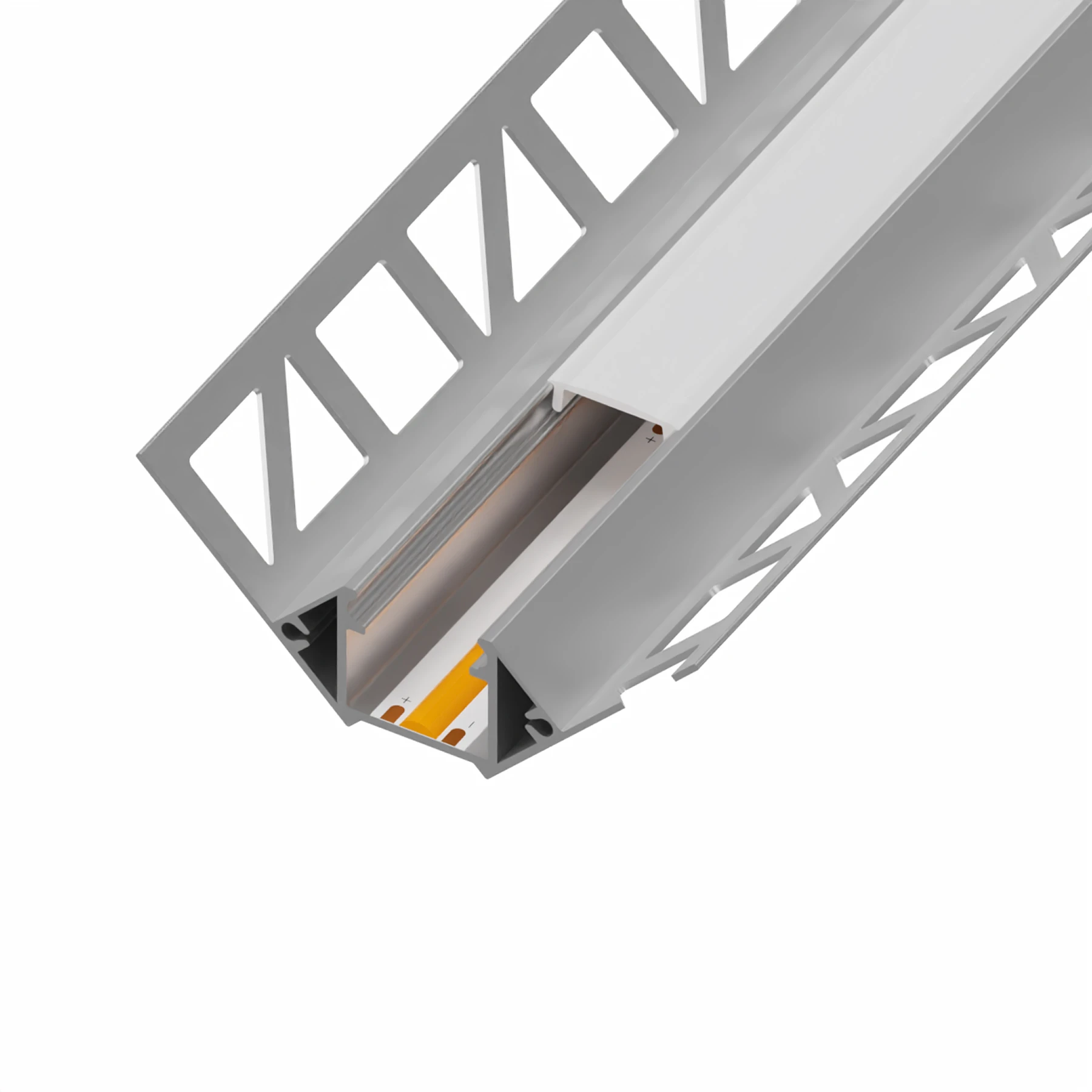 diffuse Abdeckung für LED Fliesenprofil - Innenecke, CC-17 - 100cm Länge