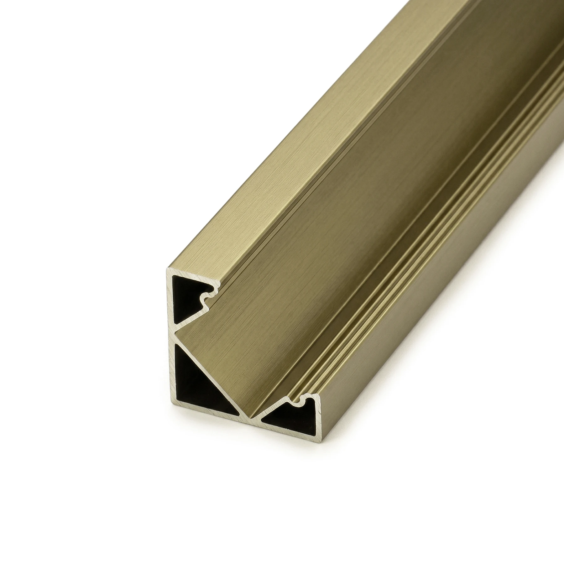 champagnerfarbenes Aluminium LED Eck Profil in Wunschlänge, 90°, 1,80 x 1,80cm