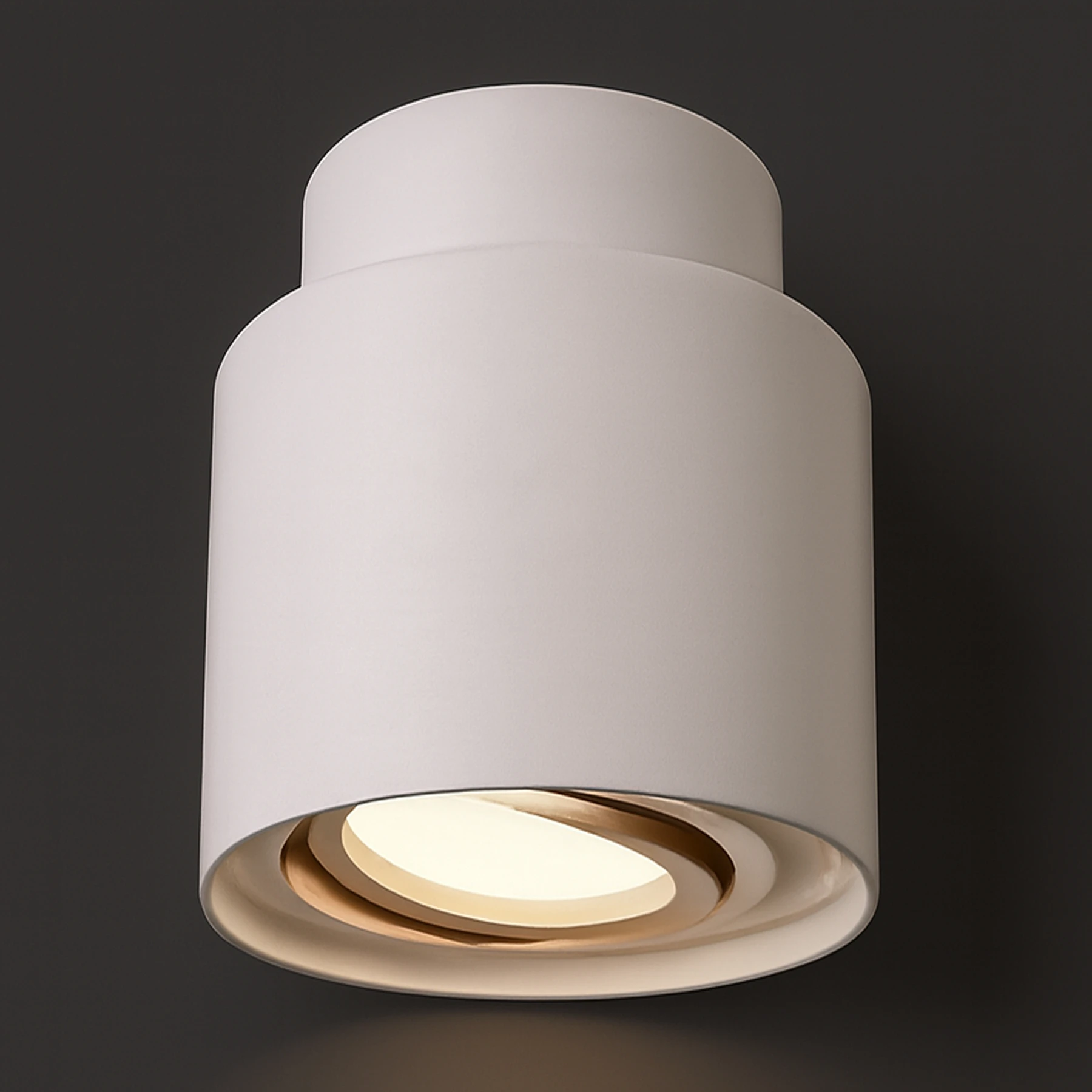 HARIET C - Aufbau Deckenspot in weiß/gold - Lichtfarbe: individuell wählbar