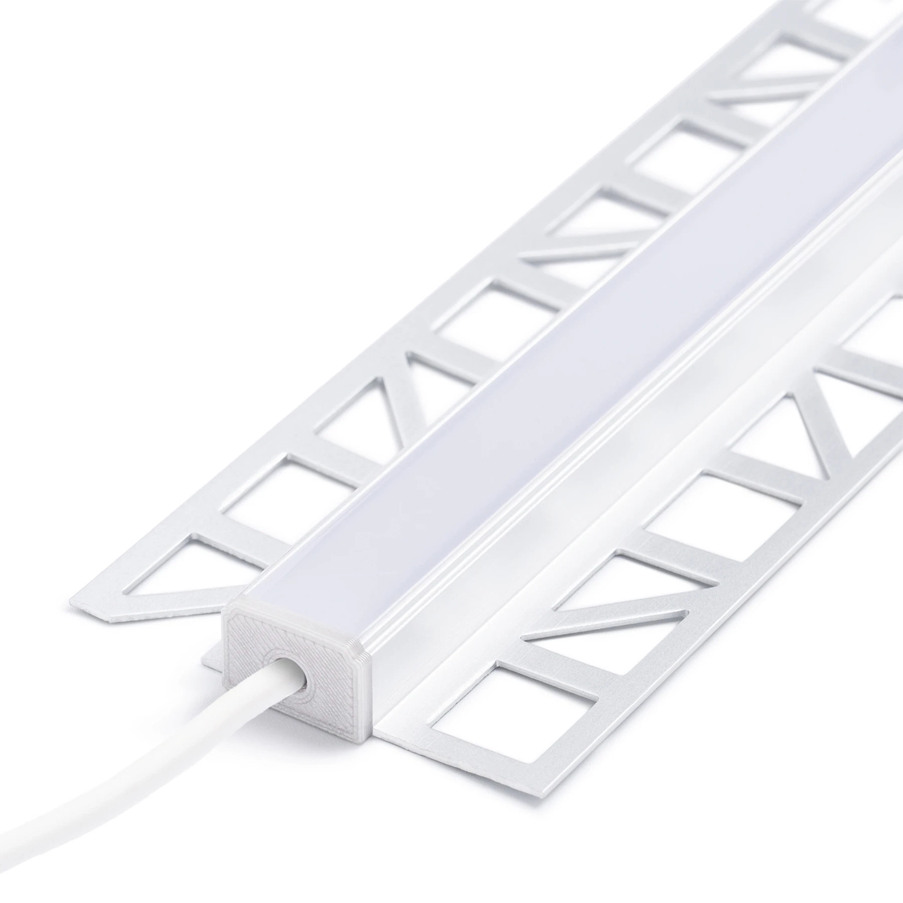 24V wasserfeste Fliesen LED Leiste - T-Profil - COB - Warmweiß - diffuse Abdeckung - IP65 - 33cm - 144 LED Chips - 3 Watt - 260 Lumen