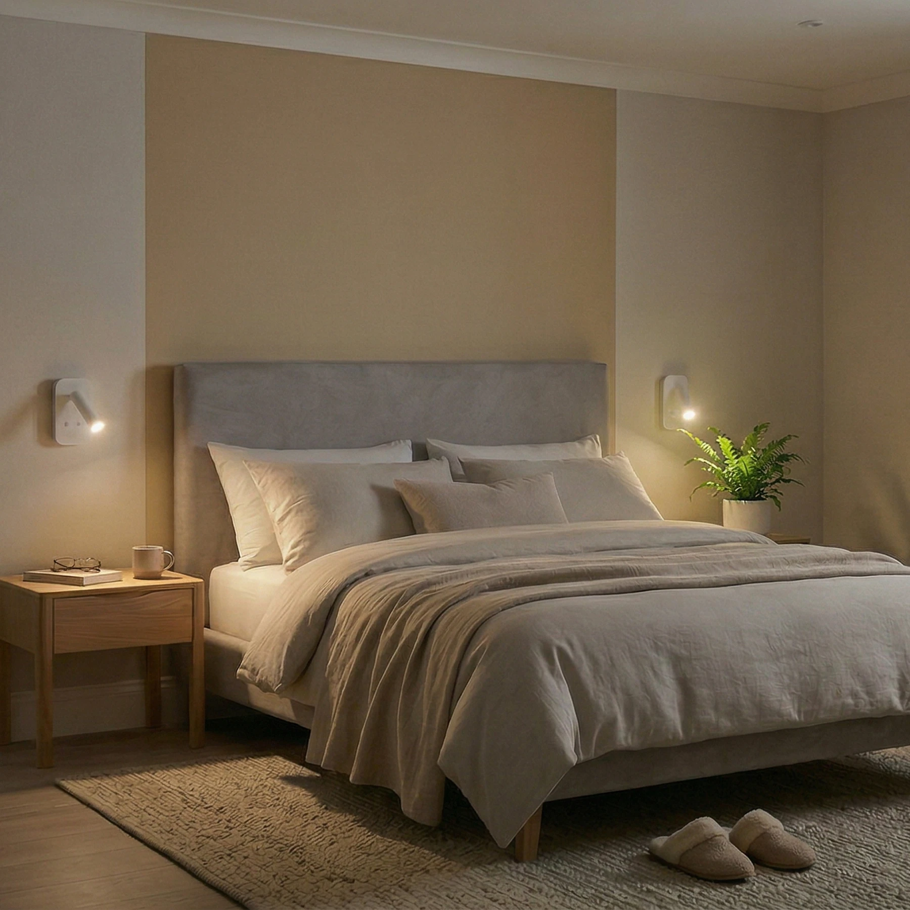 Wandleuchte indoor in weiß - 6 W + 3 W - Lichtfarbe: warmweiß/ neutralweiß
