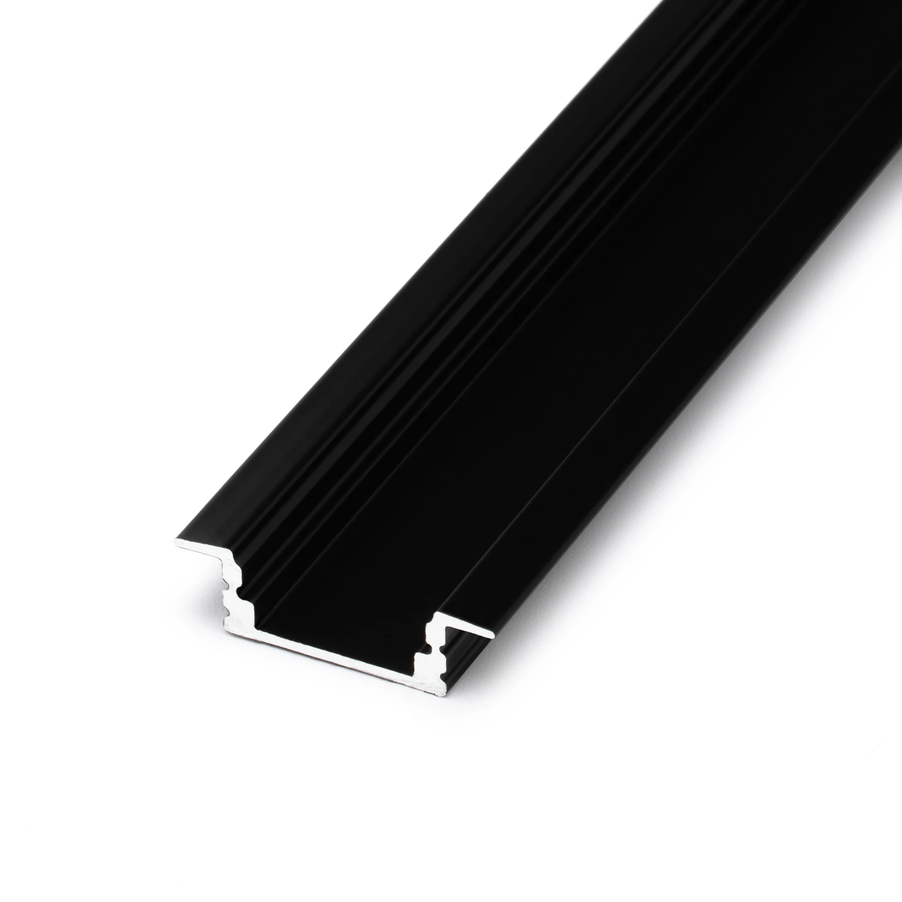 schwarzes Aluminium LED Einbau Profil in Wunschlänge, slim, 2,32 x 0,8cm