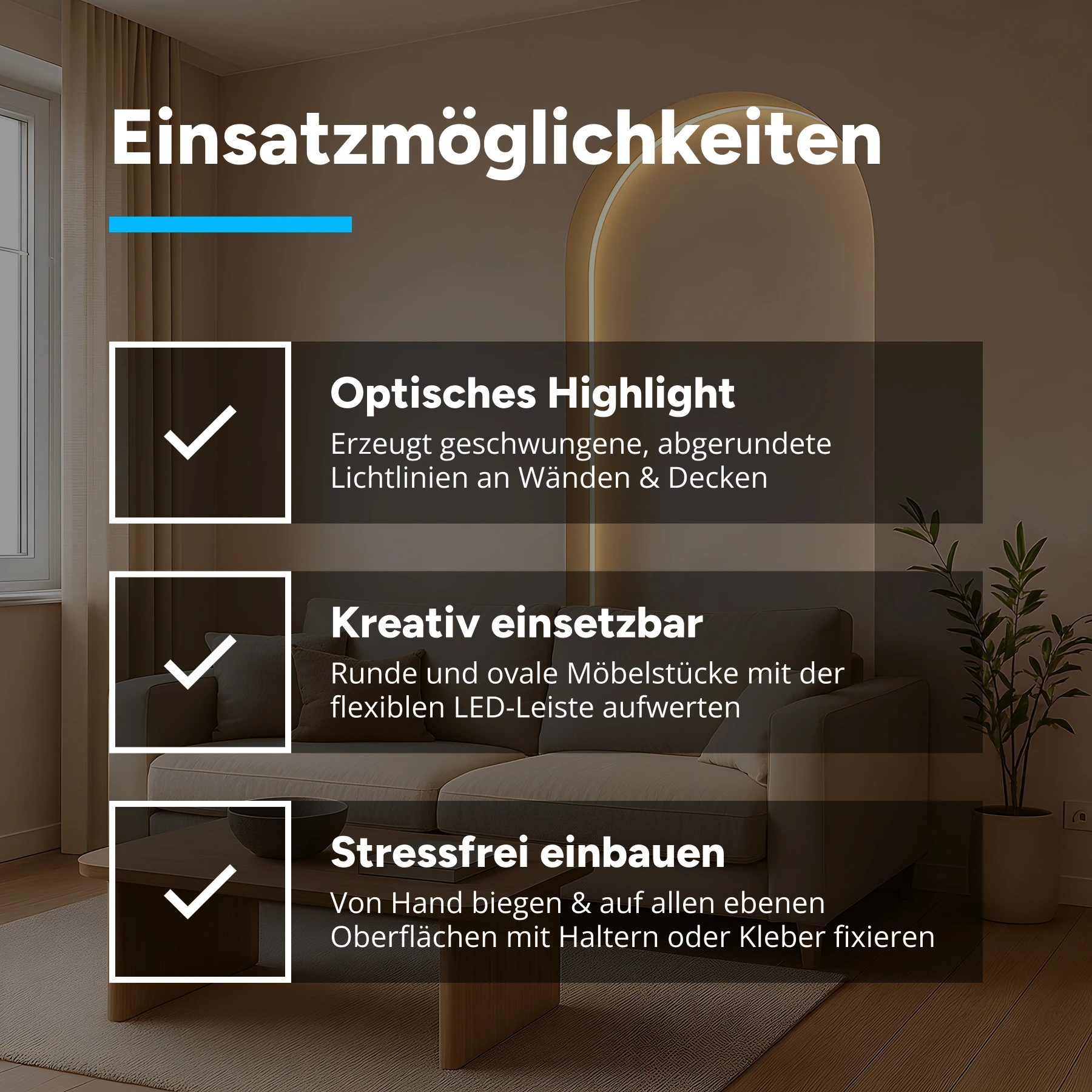 24V flexible Aluminium LED Leiste - neutralweiß - diffuse Abdeckung - 33cm - 144 LED Chips - 4 Watt - 360 Lumen
