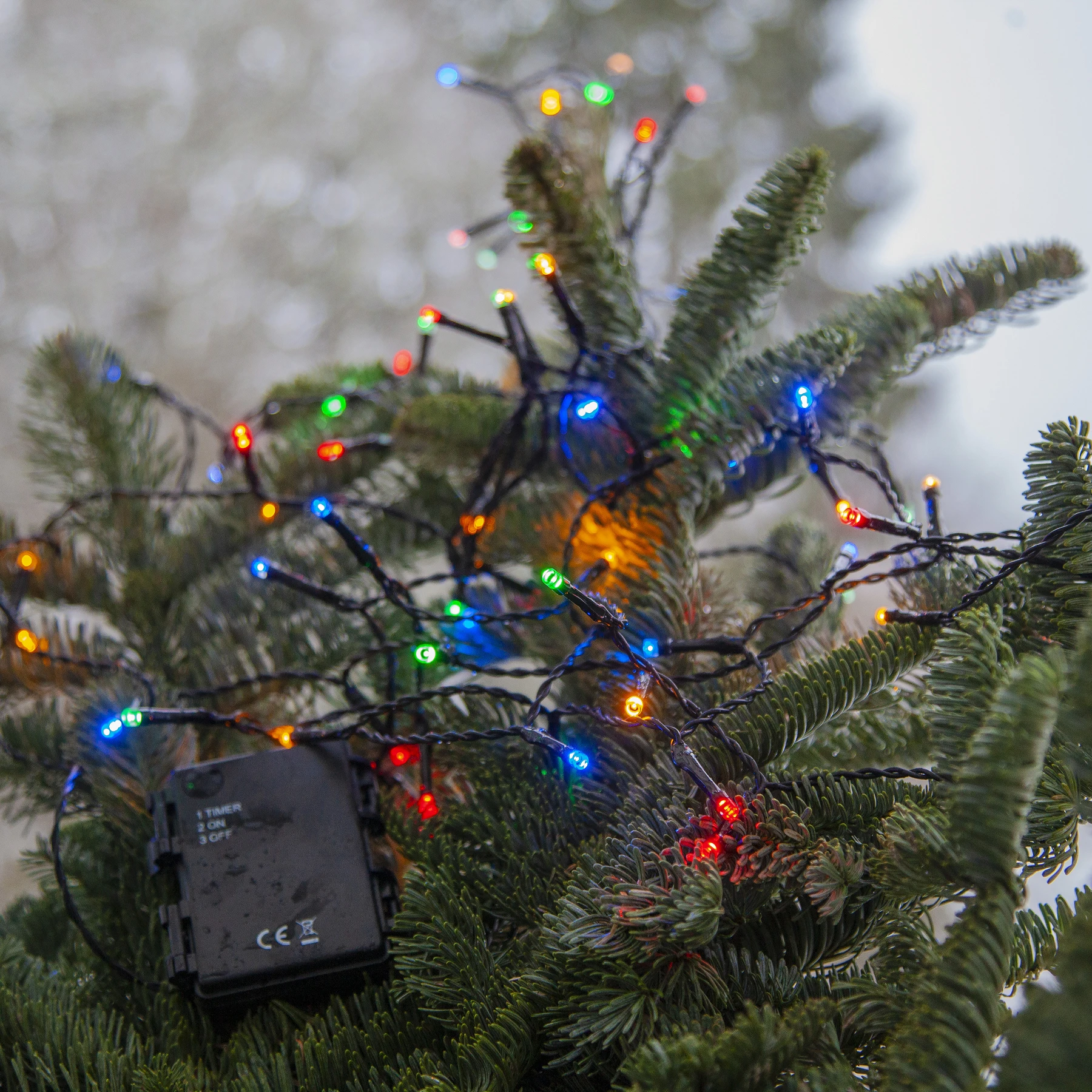 Battery - Lichterkette für außen - 5,6 m - 80 LEDs - Timer - Batteriebetrieb - Mehrfarbig