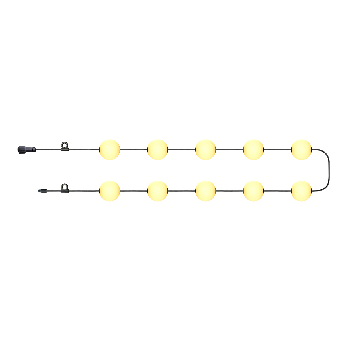 12V LED - Lichterkette für Innen- und Außenbereich mit 10 warmweißen Lichtkugeln in 7,7m Länge