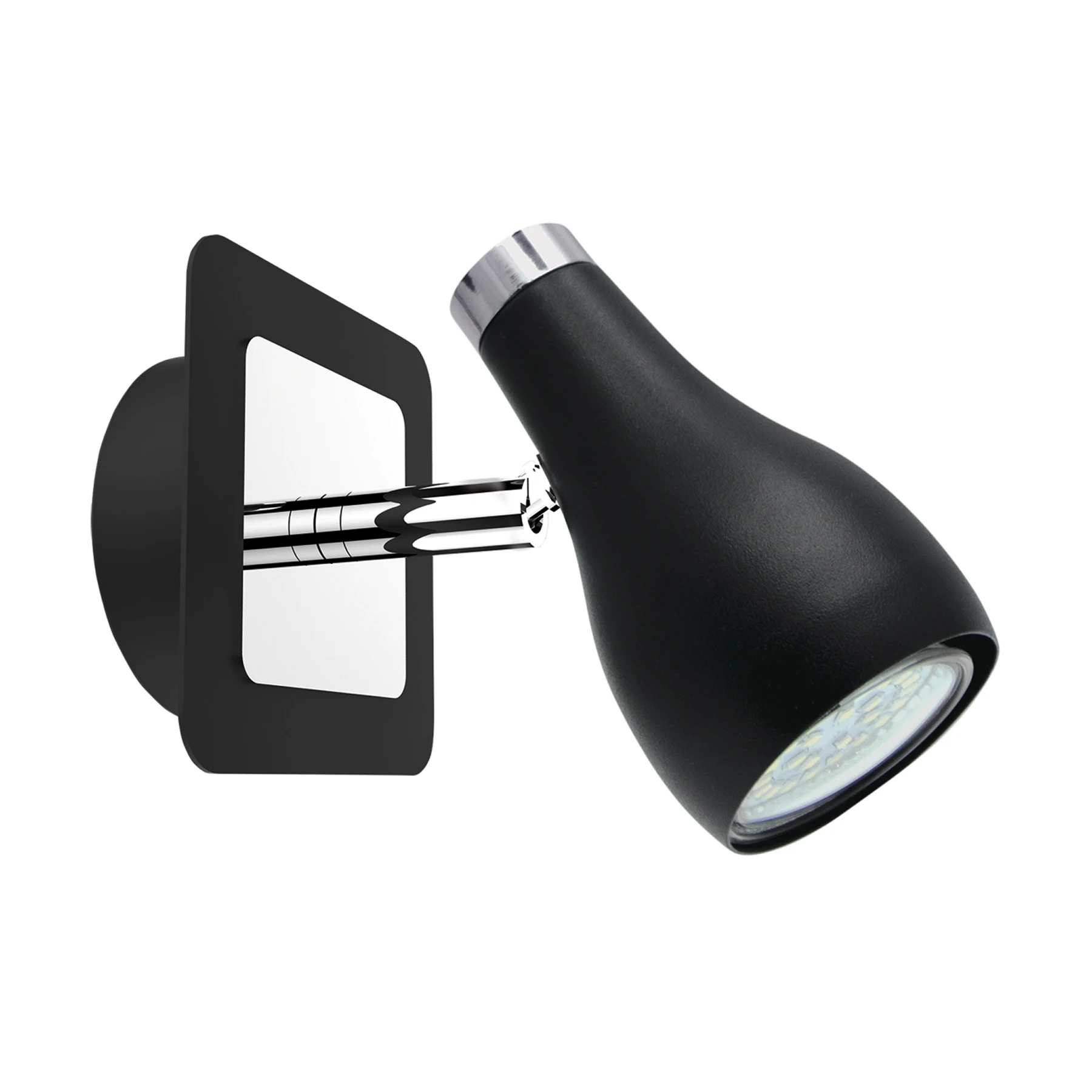 Decken Spotleuchte in schwarz/chrom - max 35 W - Lichtfarbe: neutralweiß