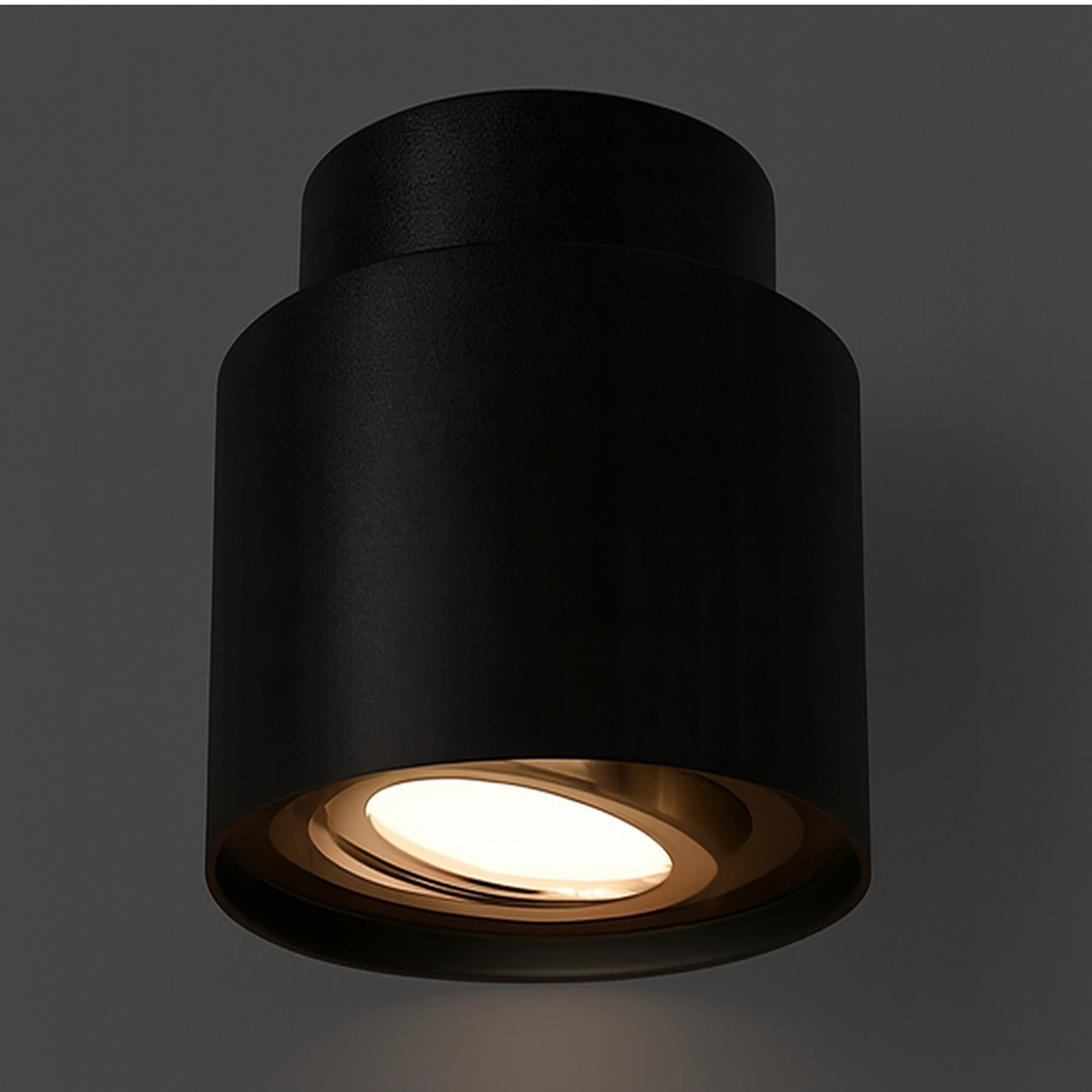HARIET C - Aufbau Deckenspot in schwarz/gold - Lichtfarbe: individuell wählbar