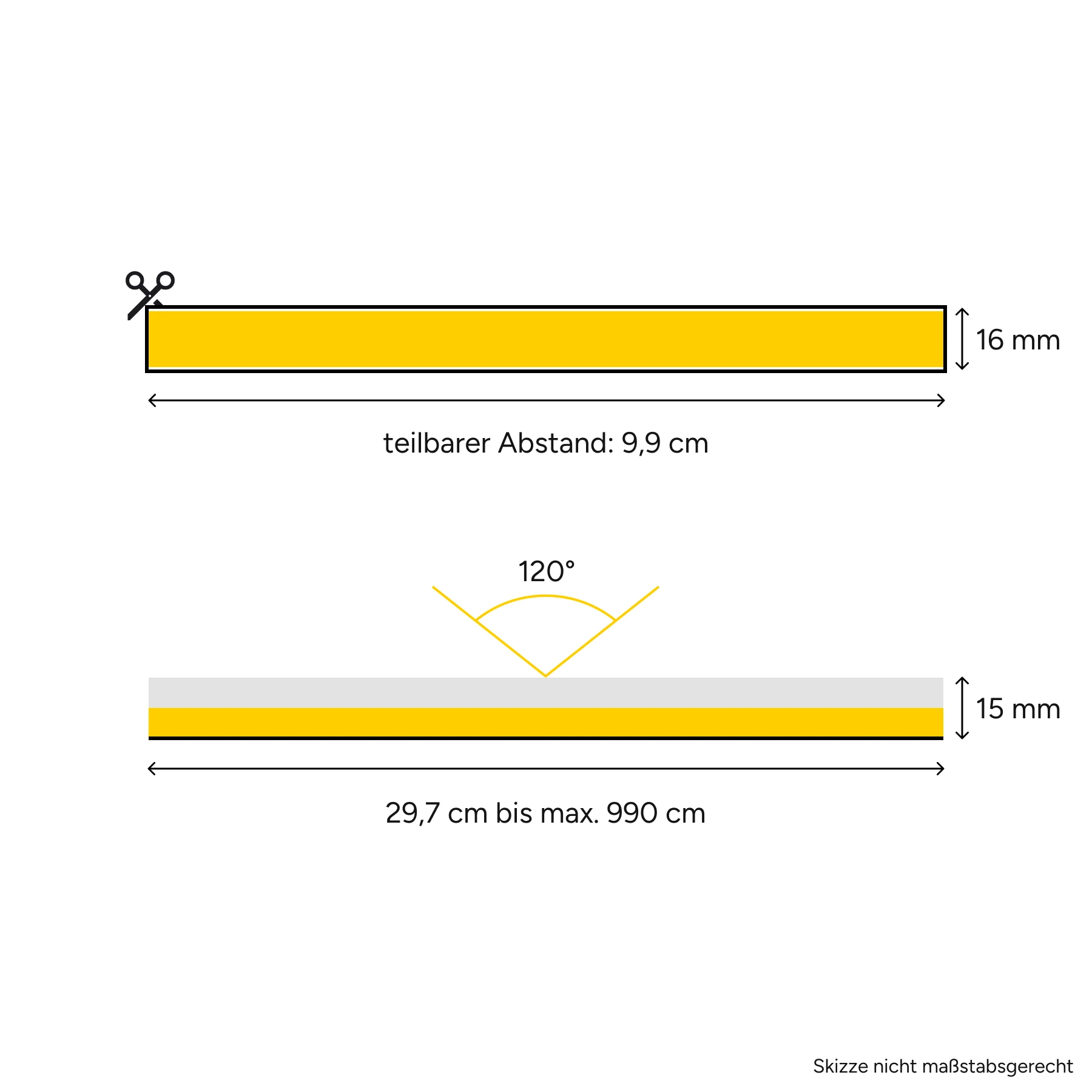 48V wasserfester LED Lichtschlauch - 3D-Flex - neutralweiß - IP67 - diffus - Neoneffekt - 16 x 15 mm - 29,7 cm - 36 LEDs - 3 Watt - 174 Lumen