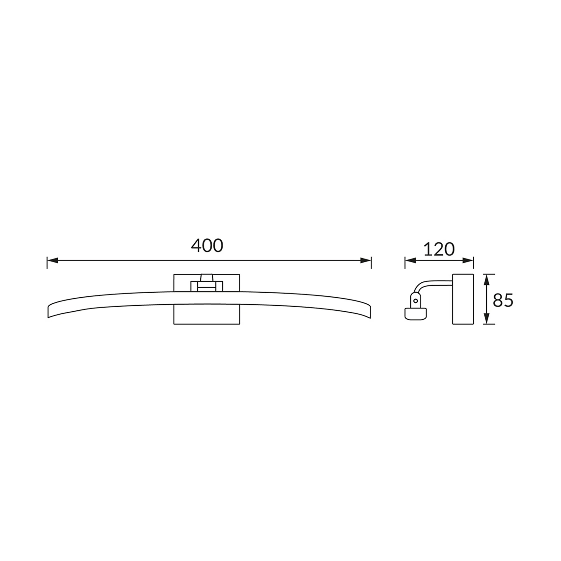 230V LED - Spiegelleuchte in schwarz - Lichtfarbe: Neutralweiß - 8W - 40cm