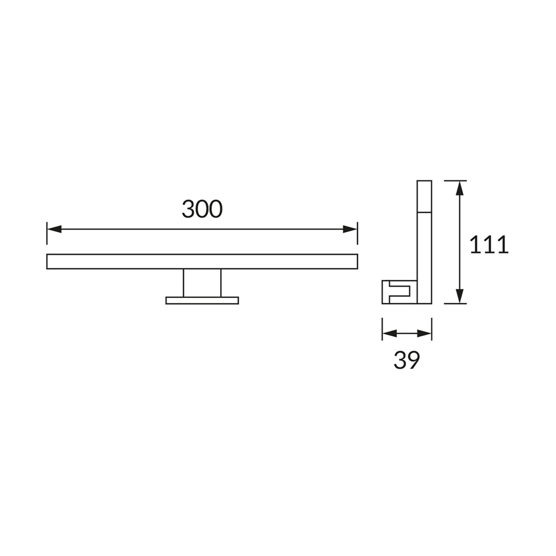 230V LED - Spiegelleuchte in  Chrom - Lichtfarbe: Neutralweiß - 5W - 30cm