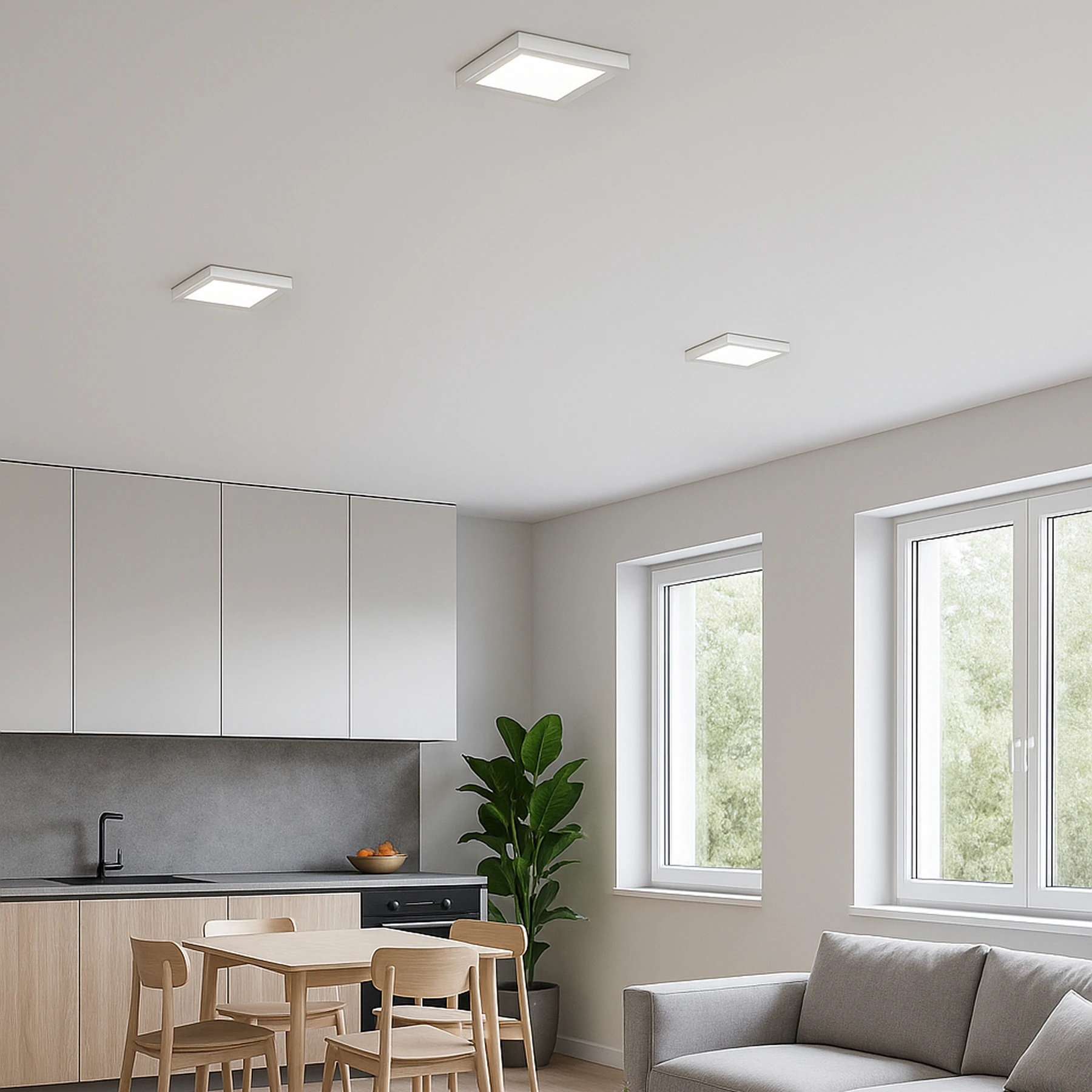 Decken Aufbauleuchte in mattchrom - 18 W - Lichtfarbe: neutralweiß