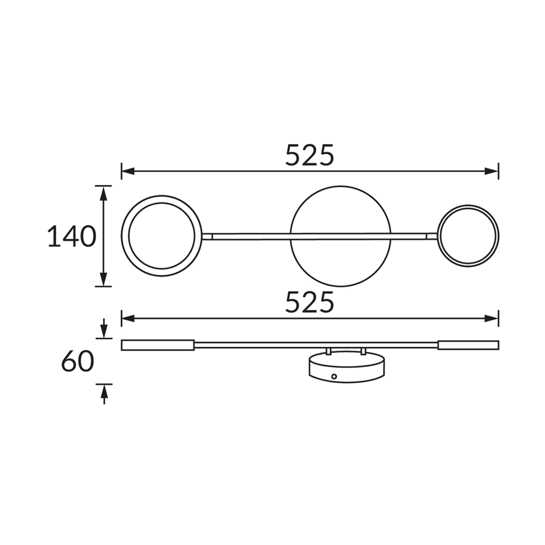 OMEGA LED I - Wandleuchte indoor in schwarz/gold - 14cm - 10W - Lichtfarbe: neutralweiß
