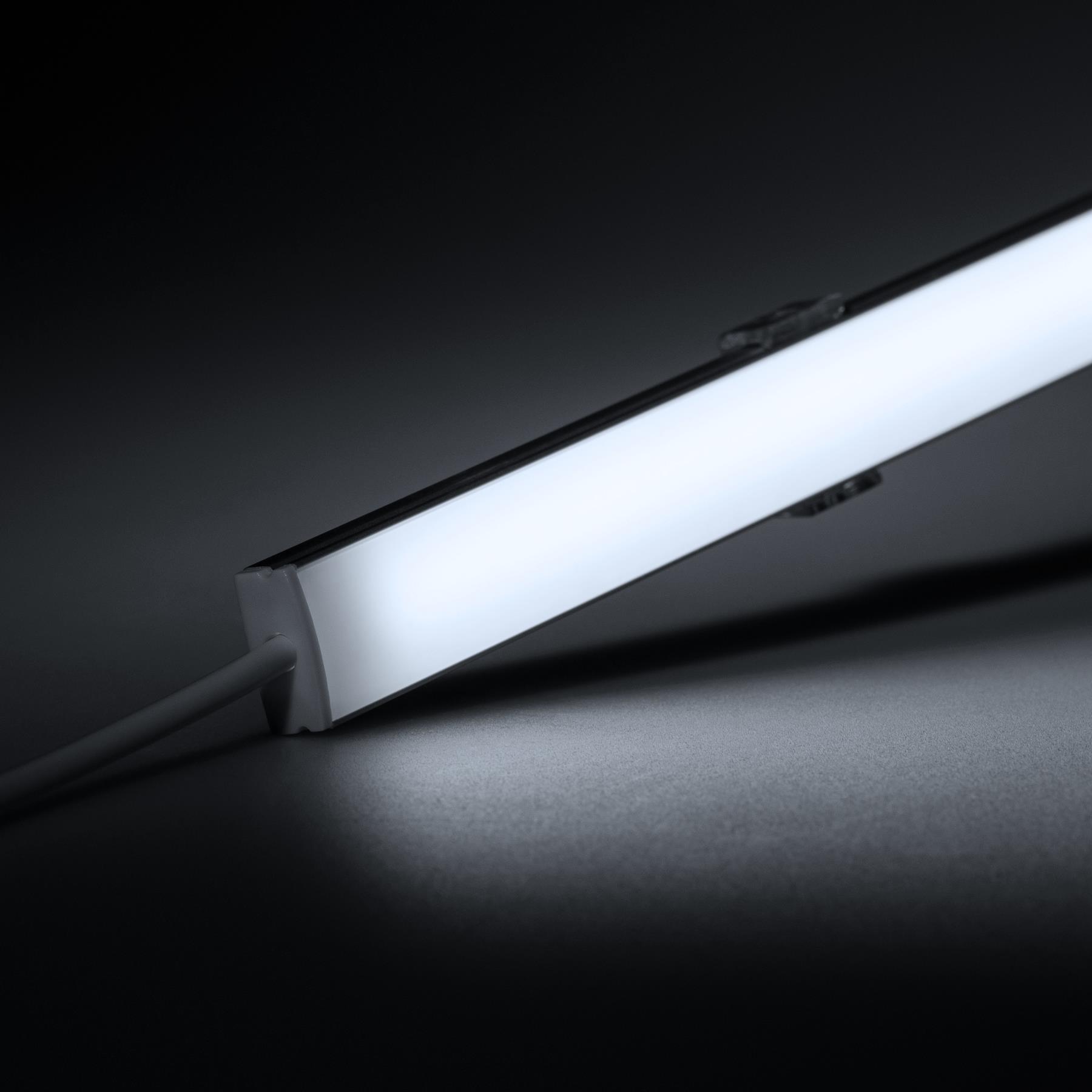 24V Slim-Line Aluminium LED Leiste - Farbtemperatur einstellbar - diffuse Abdeckung - mit Ausgangskabel ( zum Anschluss einer weiteren LED- Leiste ) - 213cm - 294 LEDs - 60,5 Watt