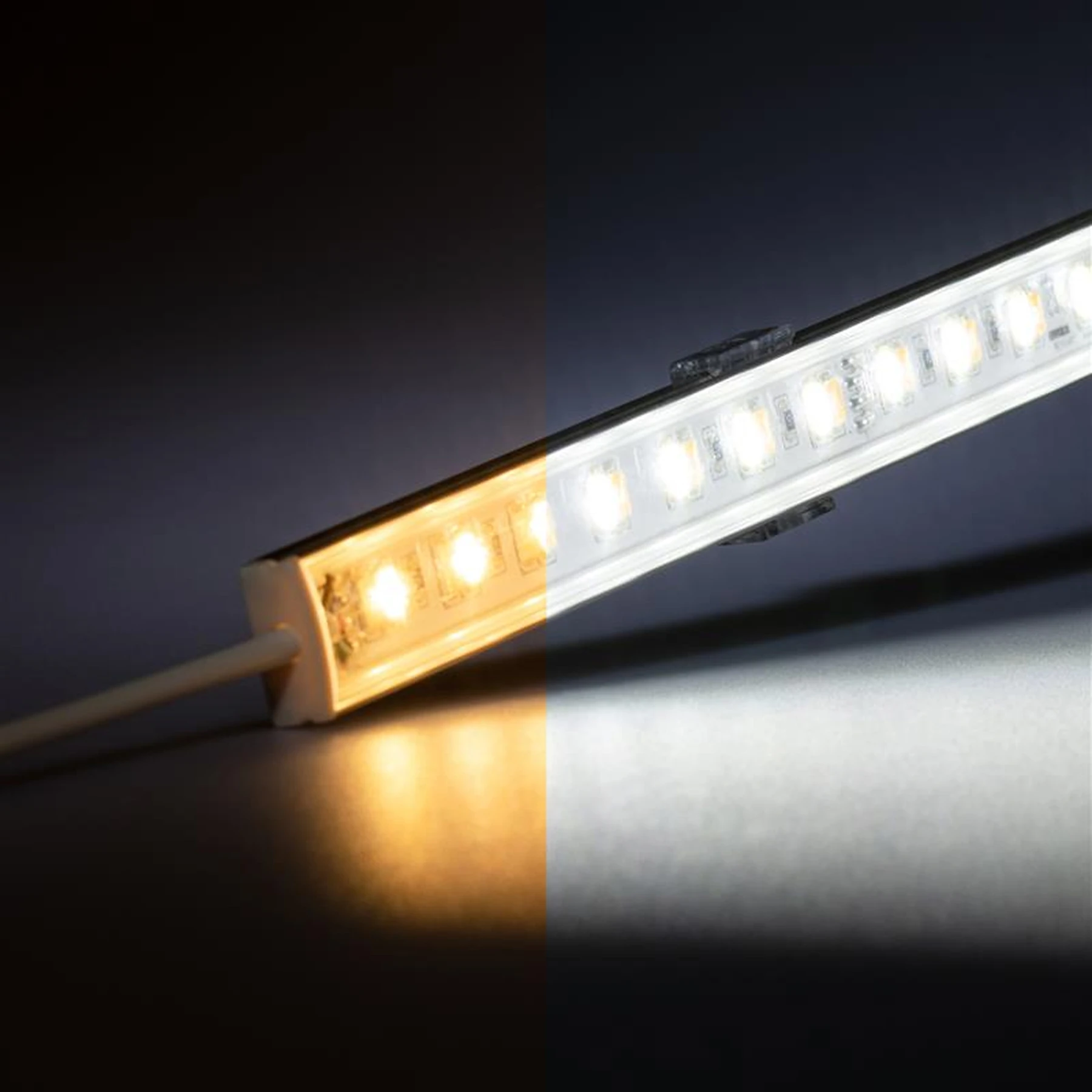 24V Slim-Line Aluminium LED Leiste – Farbtemperatur einstellbar – transparente Abdeckung