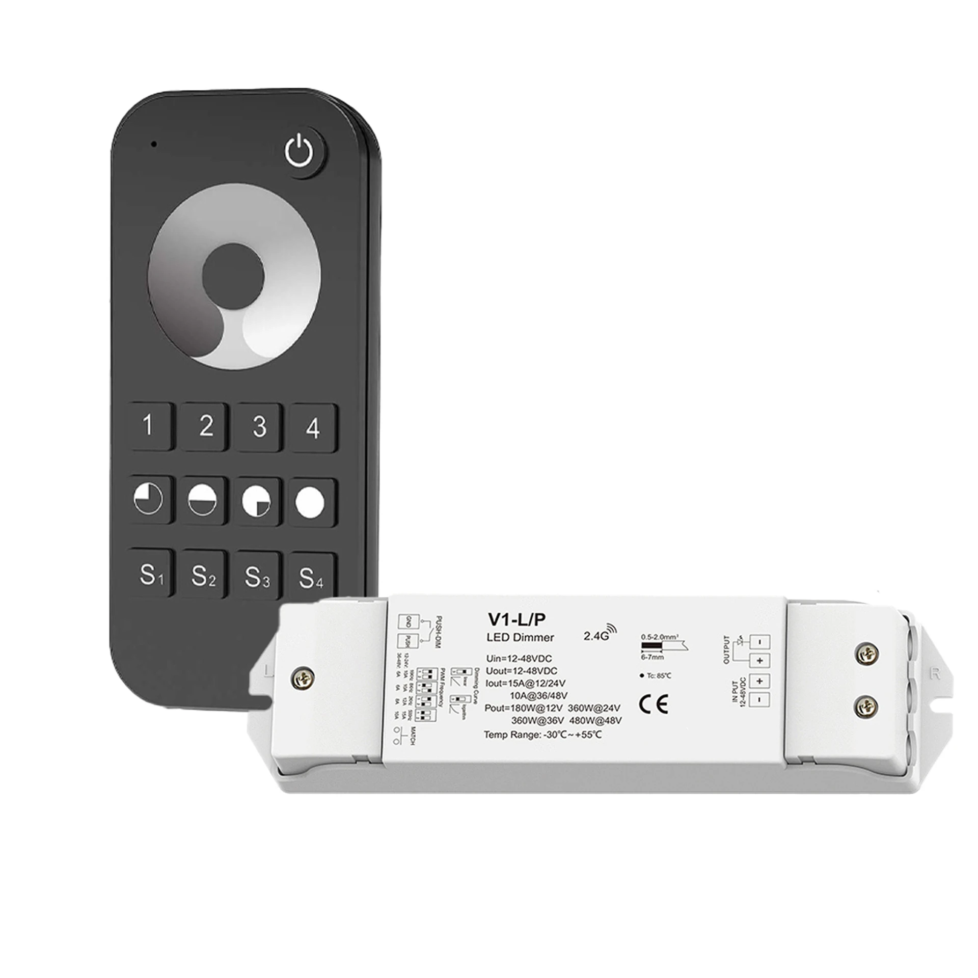 LED Funk Controller Set - 4 Zonen - 1 Kanal - Fernbedienung (2,4 GHz)