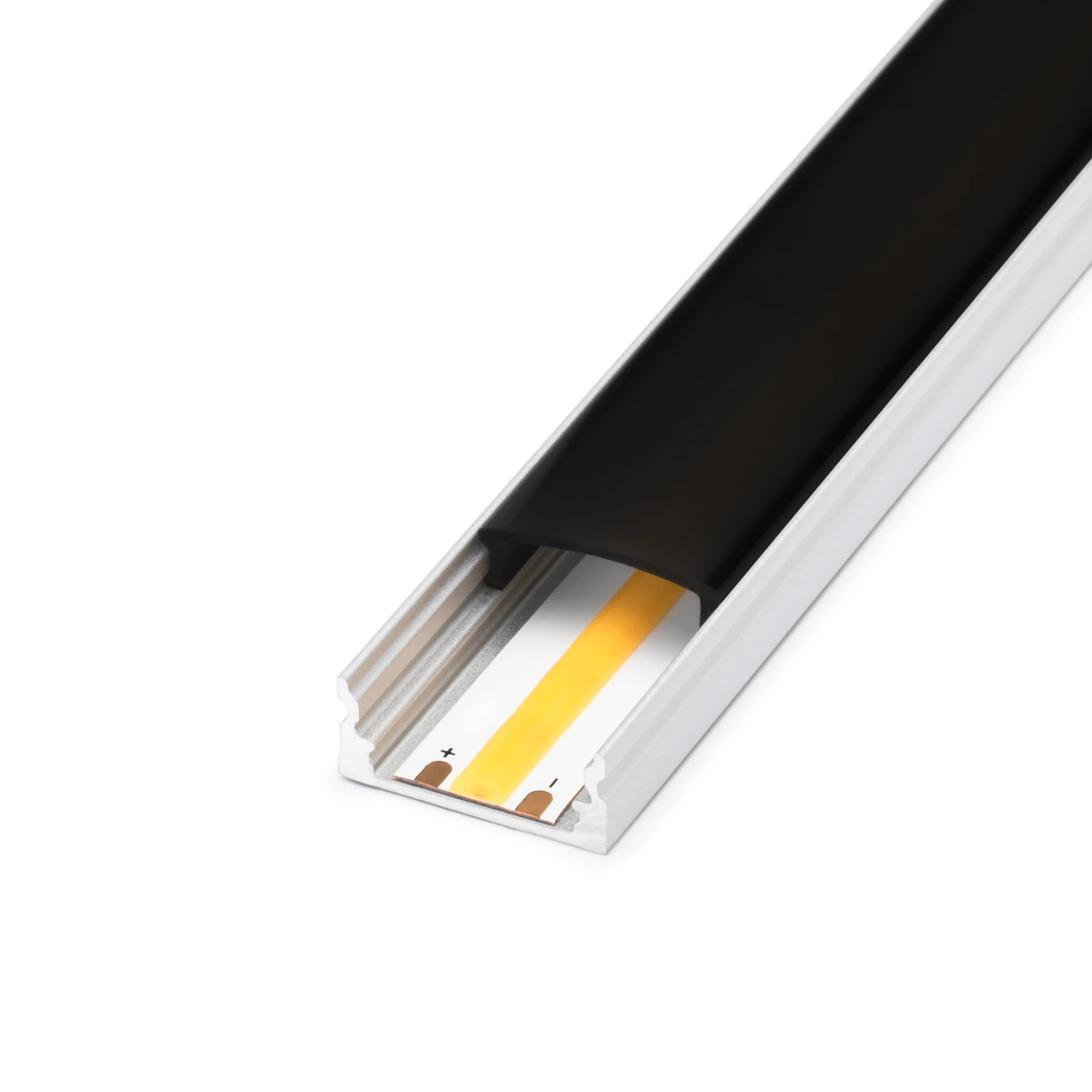 schwarze Abdeckung für LED Aufputzprofil - slim, CC-32-BLK - 100cm Länge