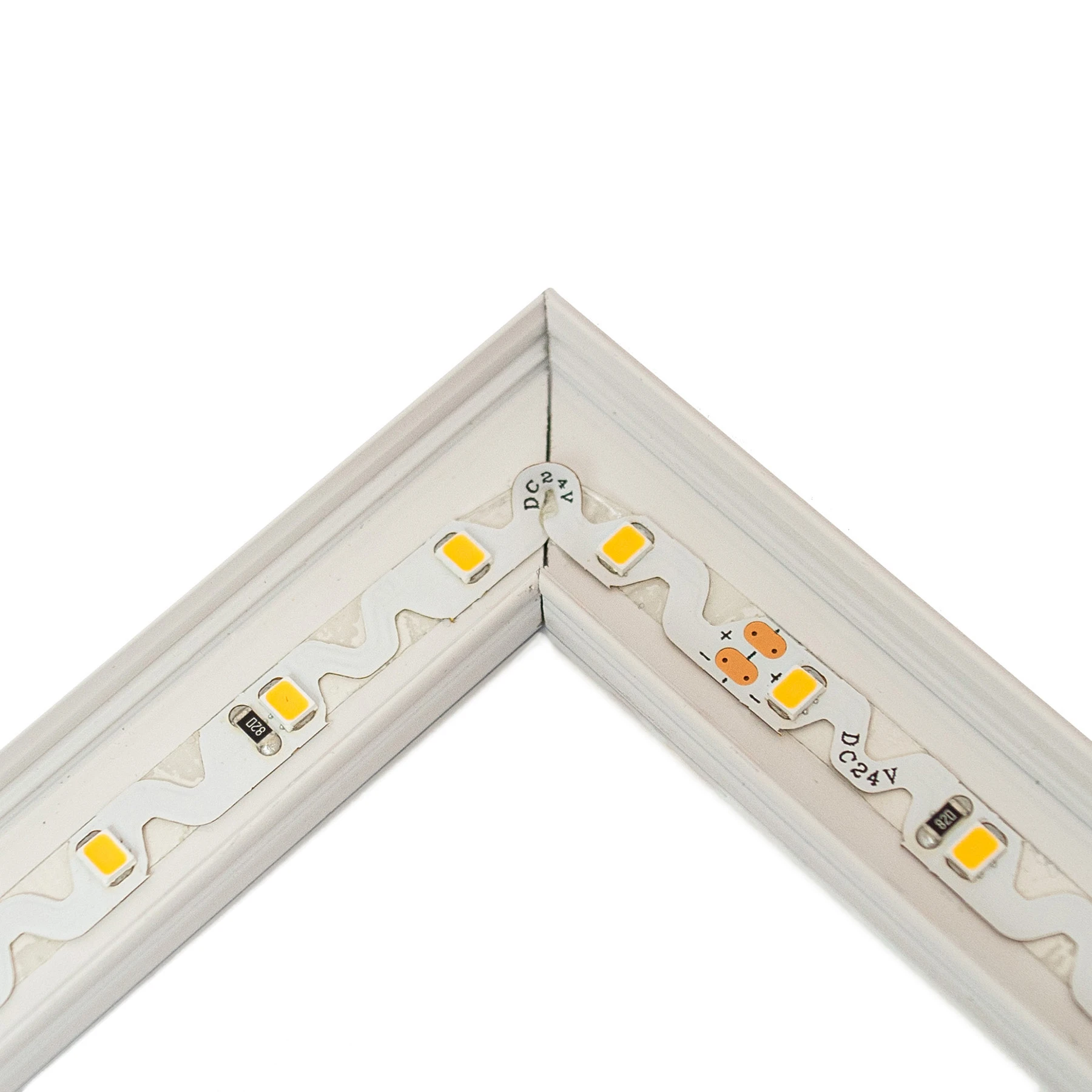24V Zick Zack LED Streifen - weiß - 60 LEDs je Meter - alle 10cm teilbar - 20cm - 12 LEDs - 1,8 Watt - 180 Lumen - ohne Eingangskabel - Löten erforderlich