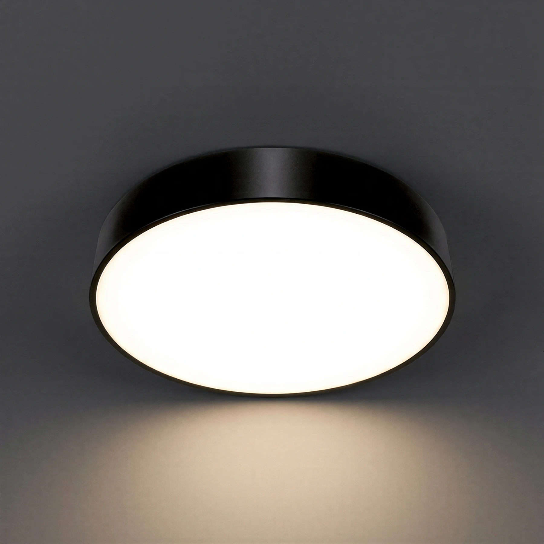 Decken Aufbauleuchte in schwarz - Ø40cm - 24 W - Lichtfarbe: neutralweiß