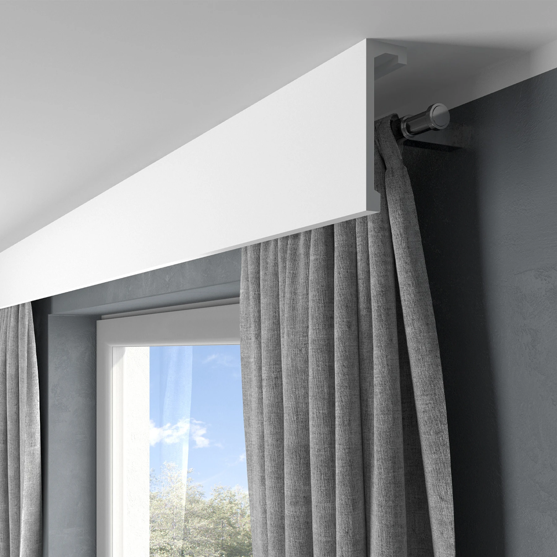 LED Stuckleiste -  Gardinenleiste - indirekt -  12 x 4 x 200cm