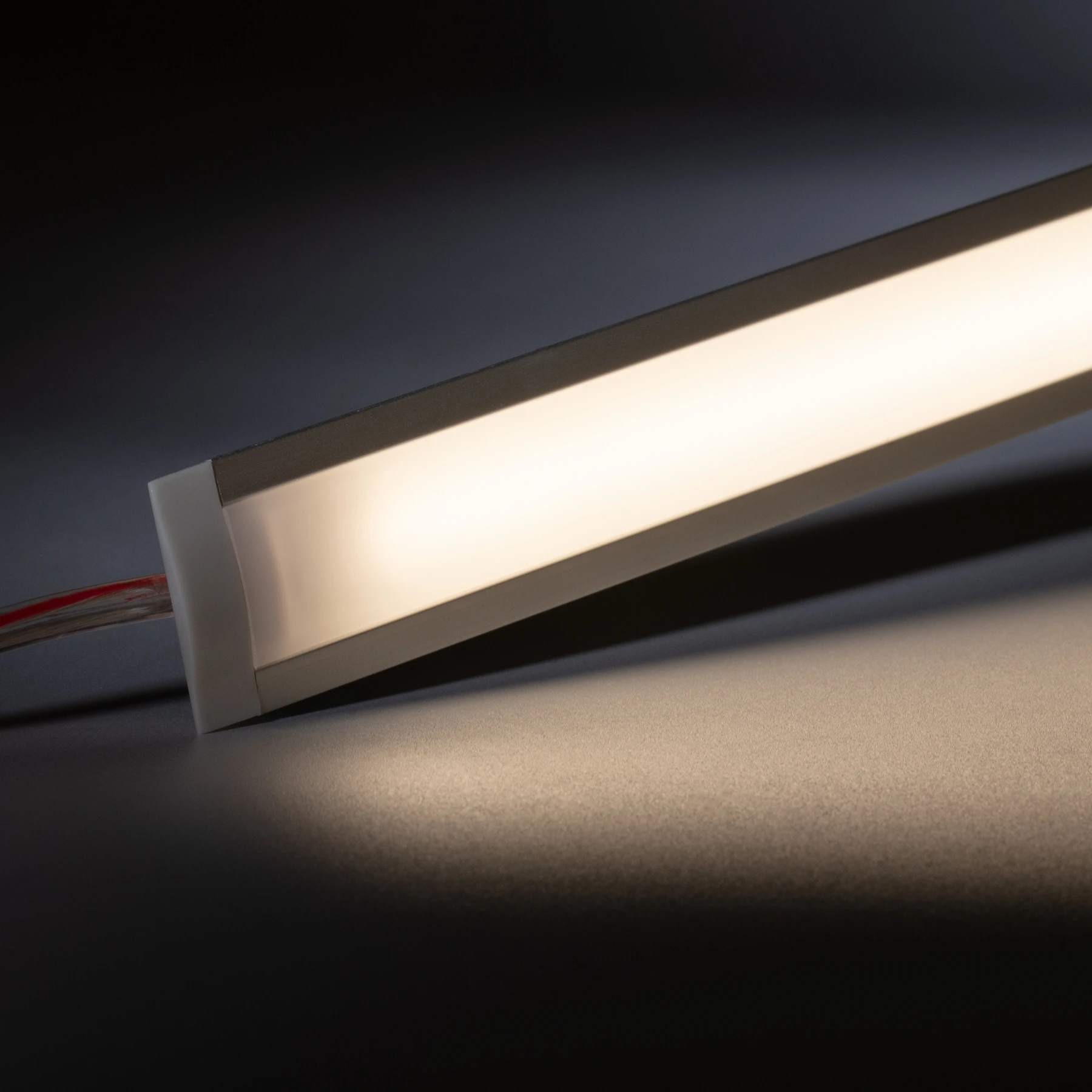 12V Aluminium Einbau LED Leiste schmal - COB - neutralweiß - diffuse  Abdeckung