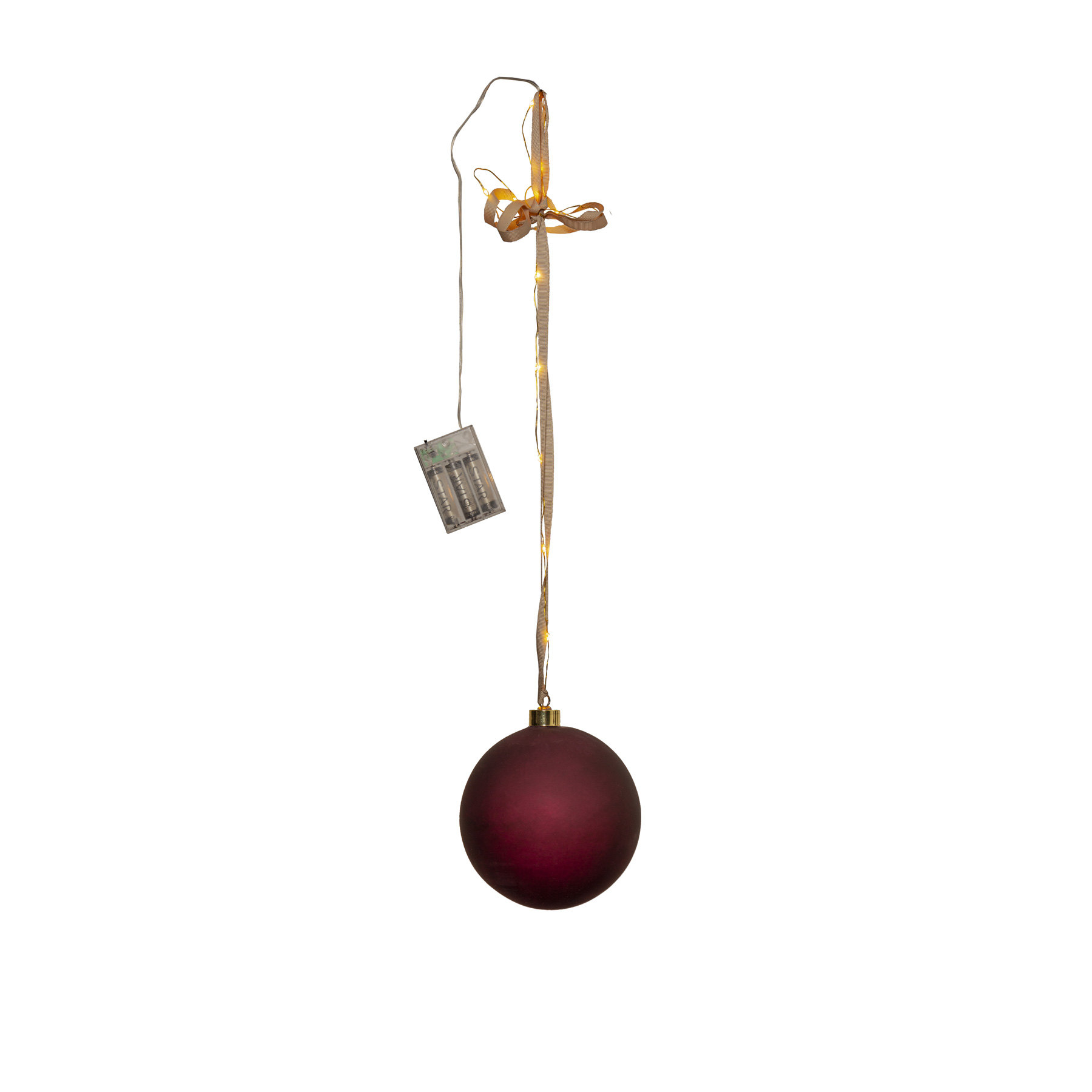 Bliss - Glaskugel - 15 cm - Glasfarbe: Rot - Timer - Batteriebetrieb - Lichtfarbe: Warmweiß