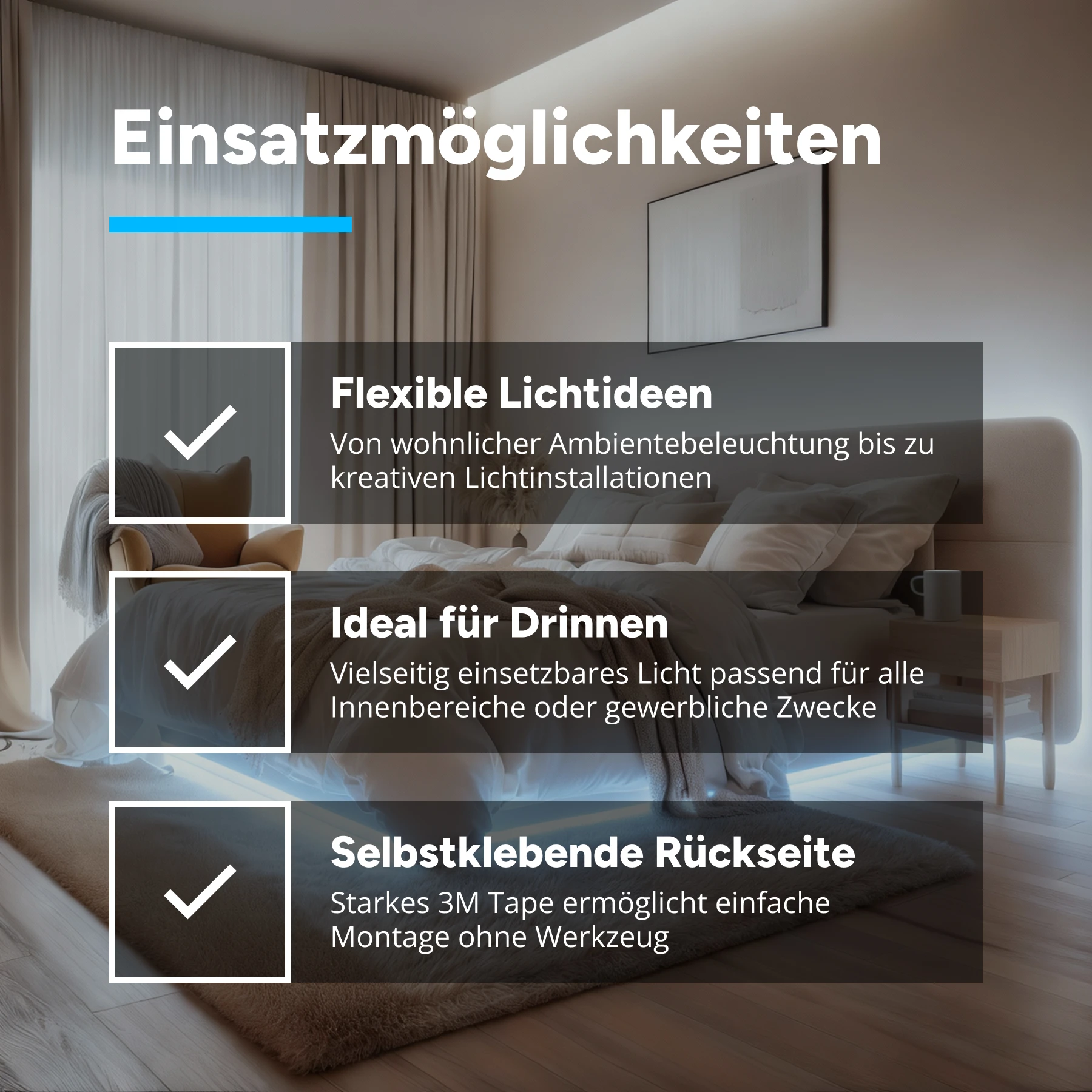12V  SET – weiß – 5m LED Streifen  incl. Netzteil und manuellem Dimmer