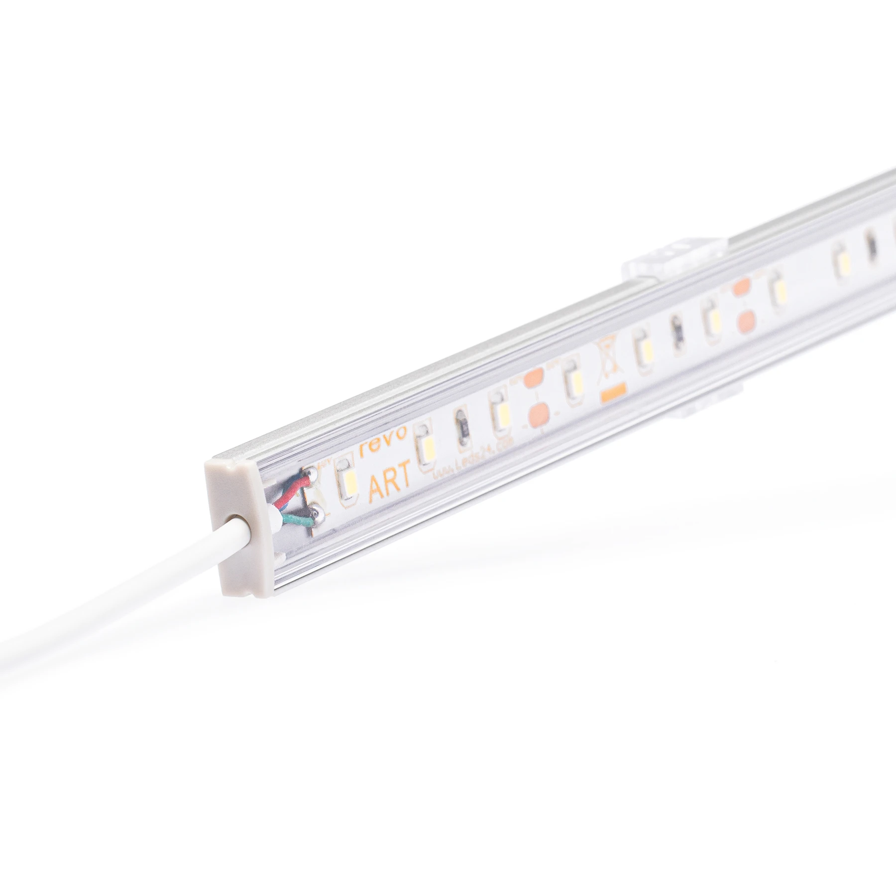 12V Slim Line  Aluminium LED Leiste – Lichtfarbe: warmweiß – transparente Abdeckung