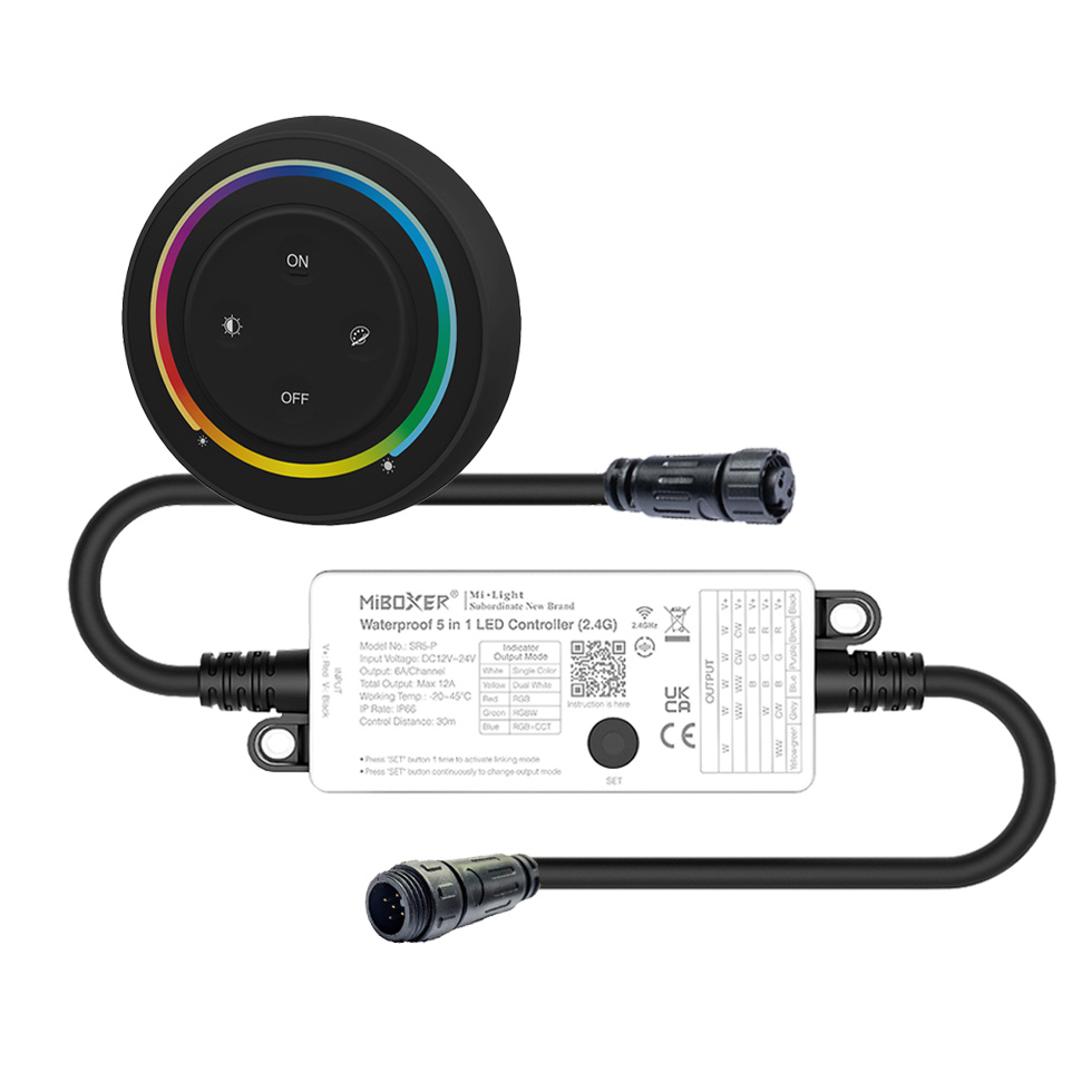 Plug & Play LED Funk Controller Set - 1 Zone - 4 Kanal - RGBW - Fernbedienung - 2,4 GHz - IP66