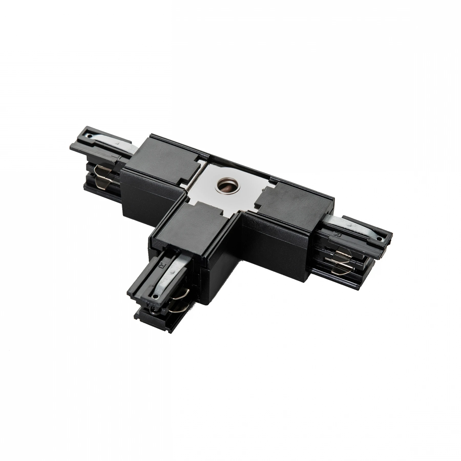 T - Verbinder für 3-Phasen-Stromschienensystem - Schutzleiter links, schwarz