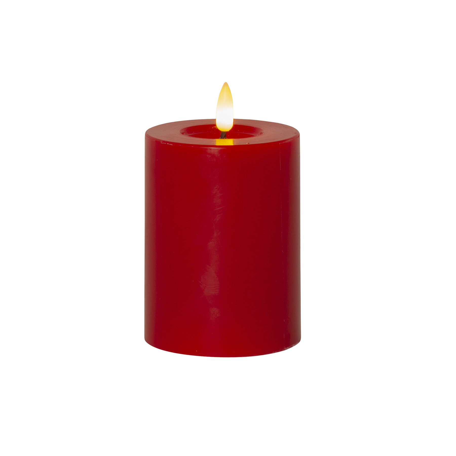 Flamme Flow - Kerze für innen - Rot - Höhe: 12,5 cm - Batteriebetrieb - Timer - flackernd