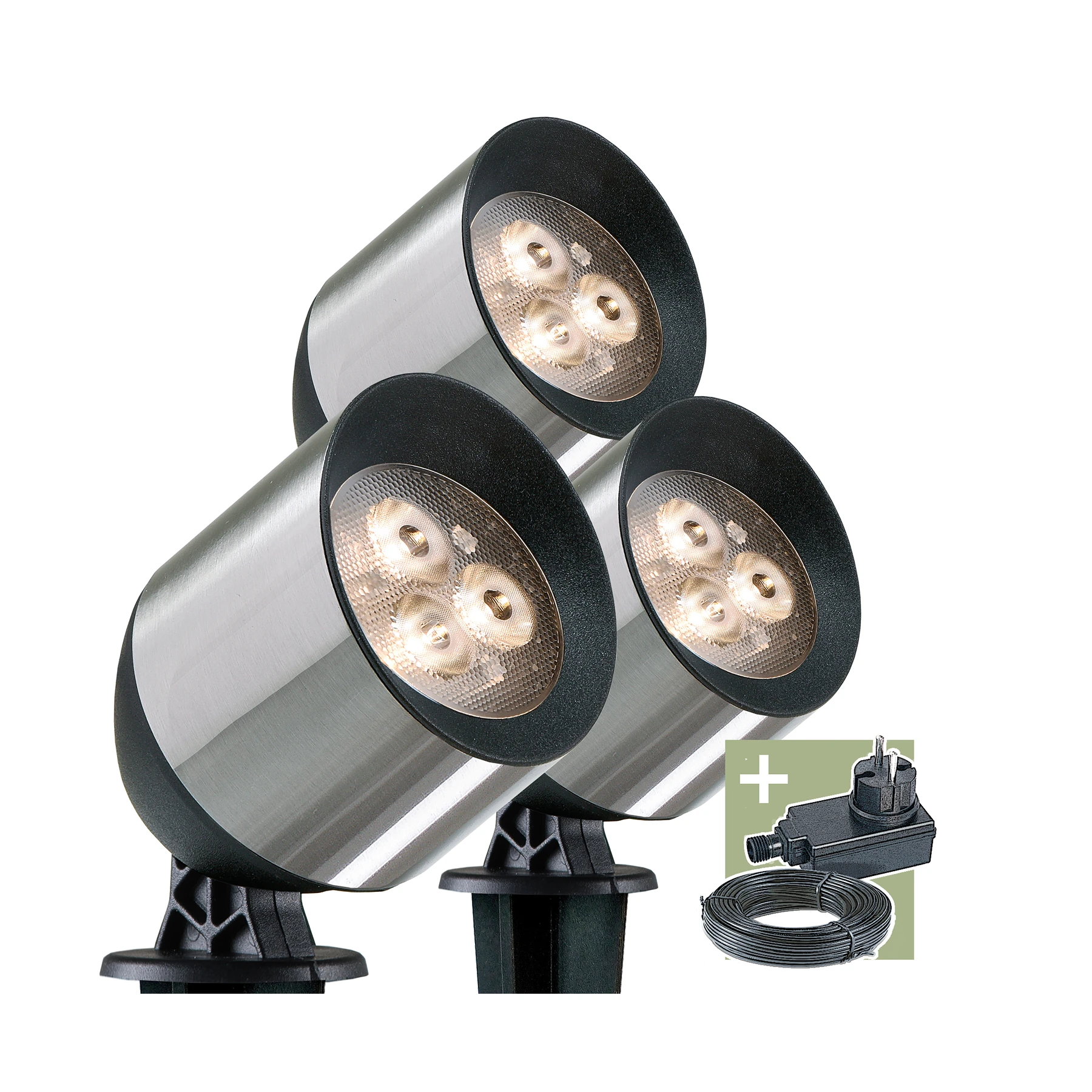 Ludeco, 12V Wegeleuchte - Joren 3er Set, 3W, warmweiß, IP44