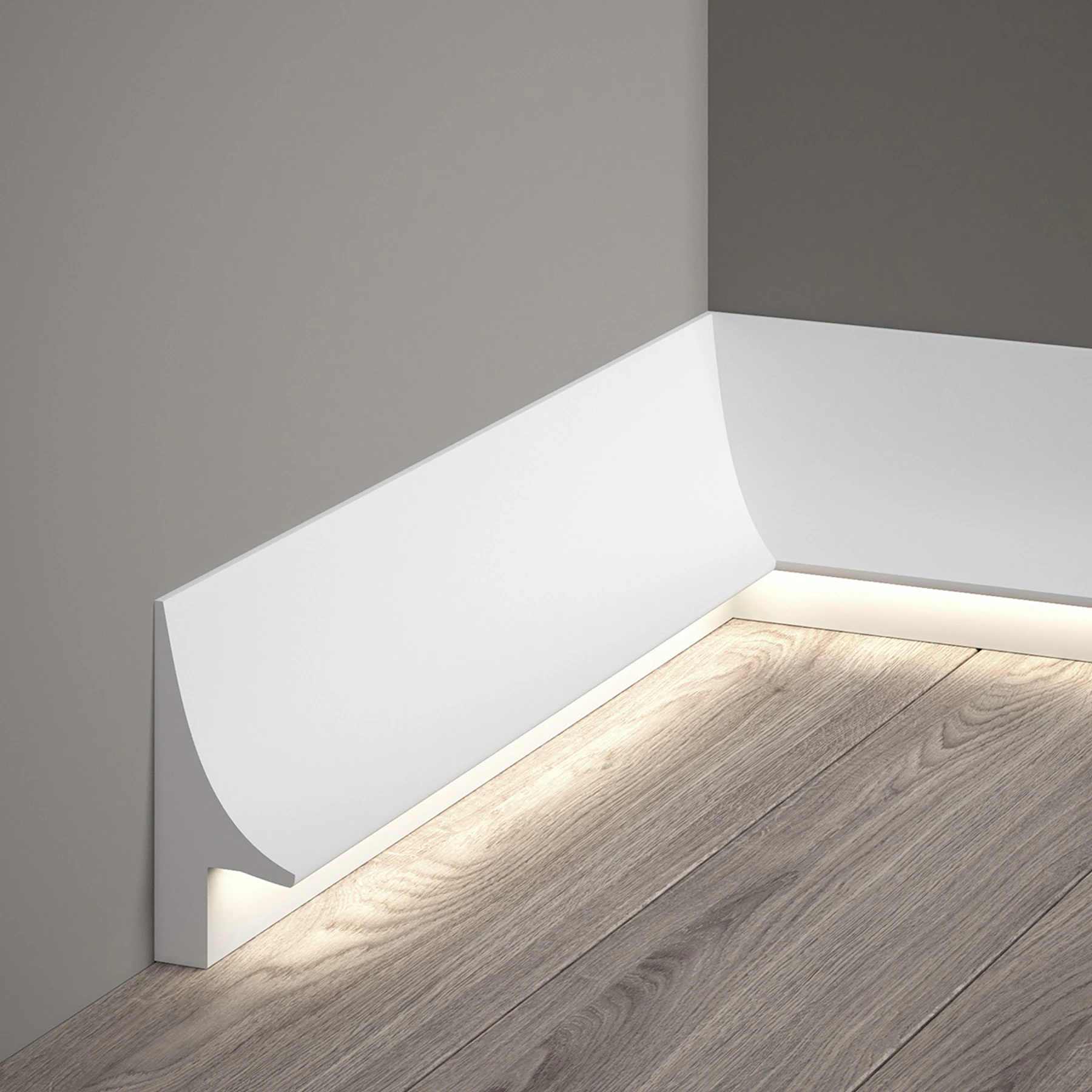 LED Stuckleiste - Sockelleiste - indirekt - 4 x 9,3 x 200cm