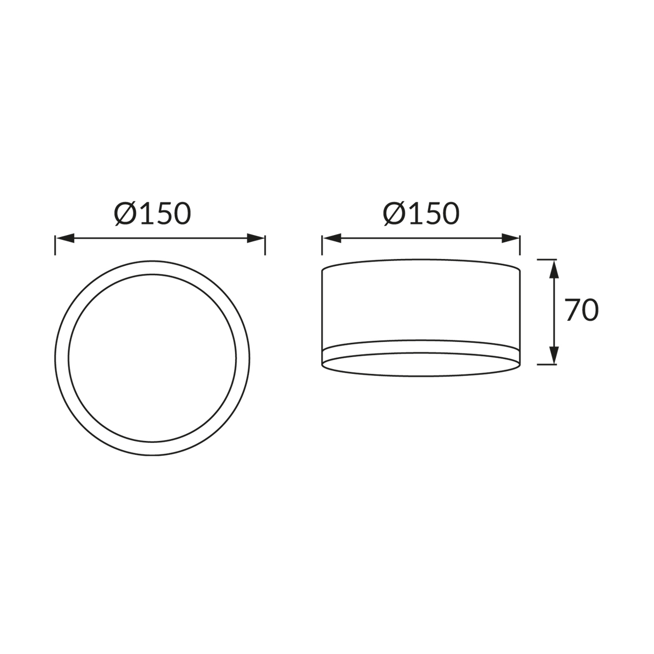 Decken Aufbauleuchte in schwarz - Ø15cm - 15 W - Lichtfarbe: neutralweiß